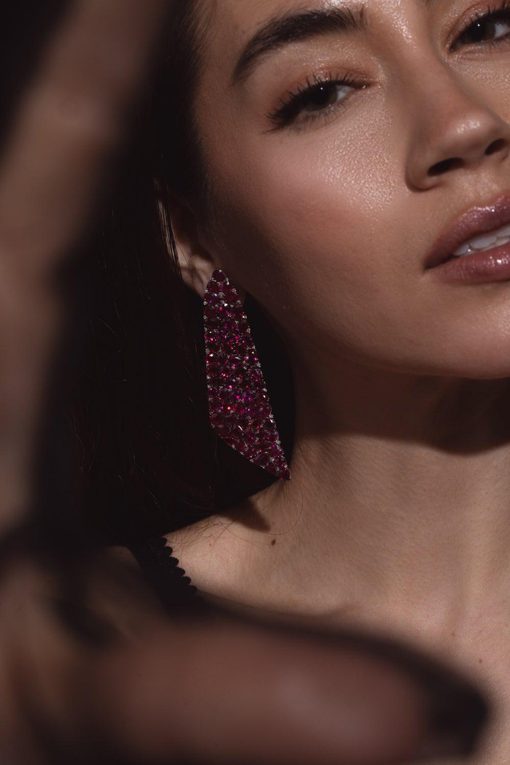 SUTRA-Mix Match Kite Earrings-WHITE GOLD