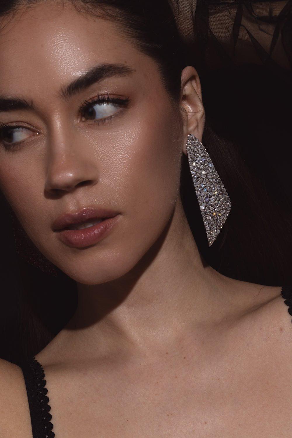SUTRA-Mix Match Kite Earrings-WHITE GOLD