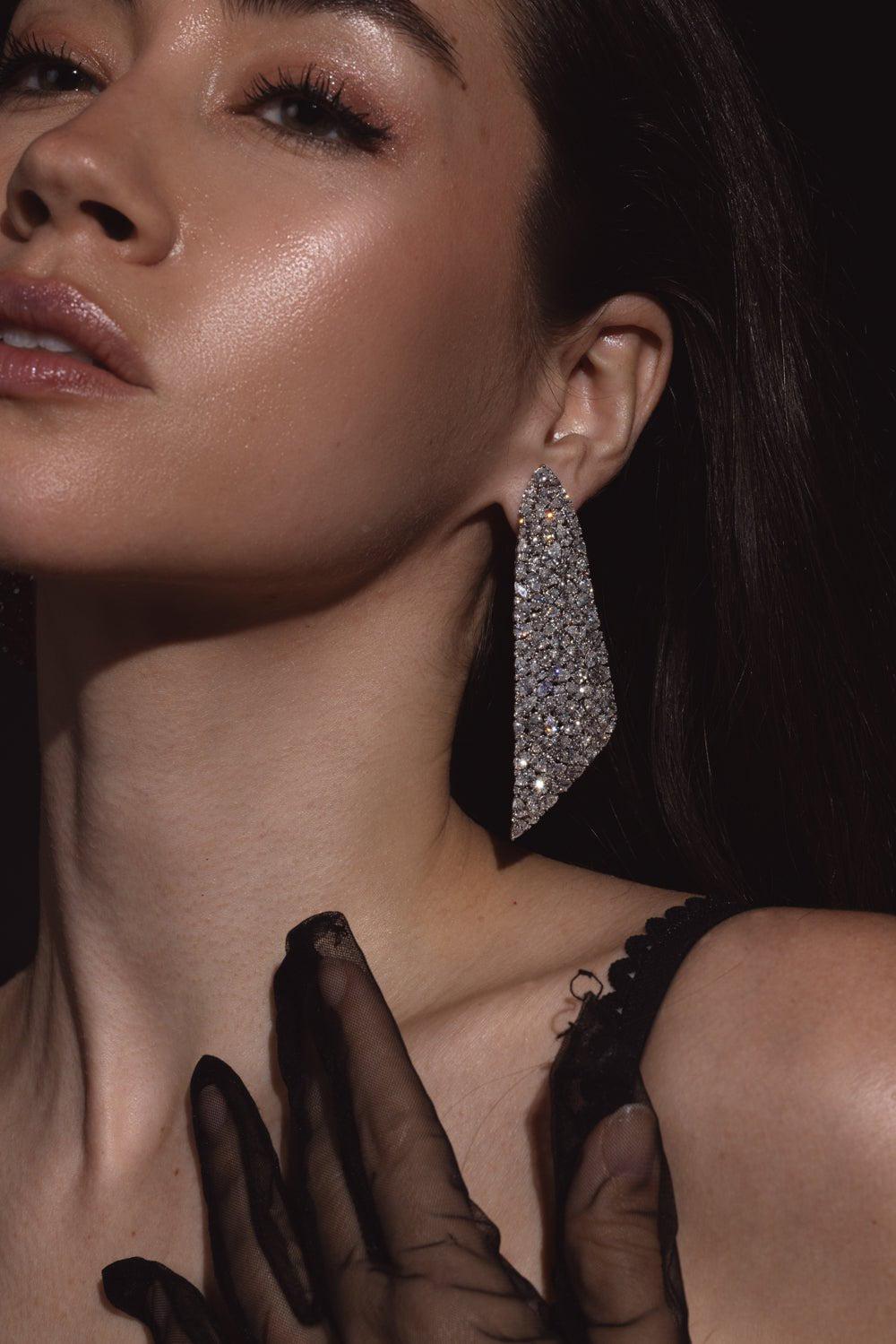 SUTRA-Mix Match Kite Earrings-WHITE GOLD