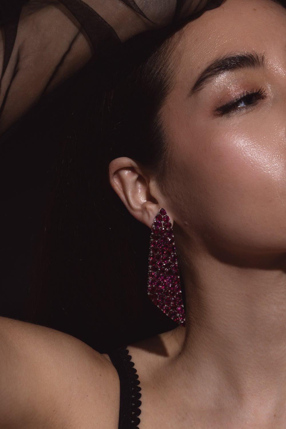 SUTRA-Mix Match Kite Earrings-WHITE GOLD
