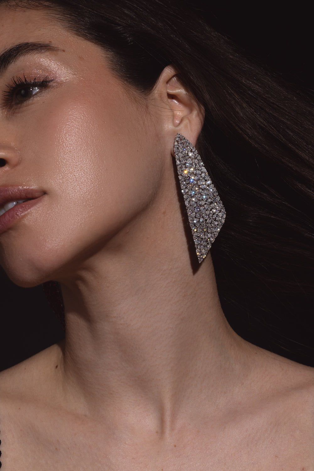 SUTRA-Mix Match Kite Earrings-WHITE GOLD