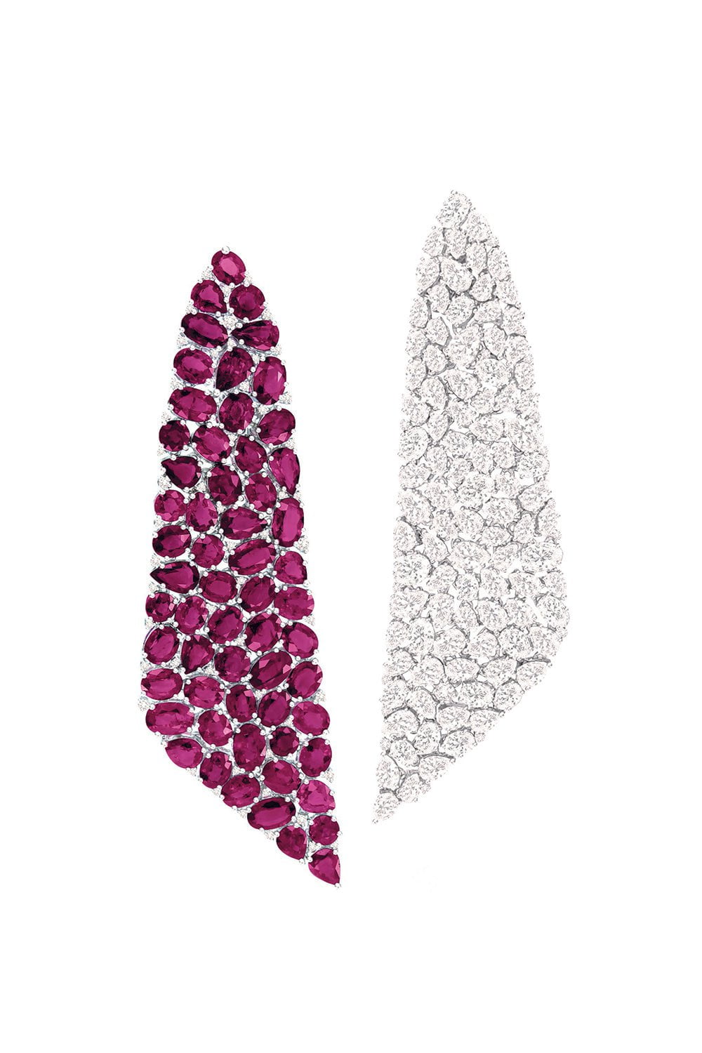 SUTRA-Mix Match Kite Earrings-WHITE GOLD