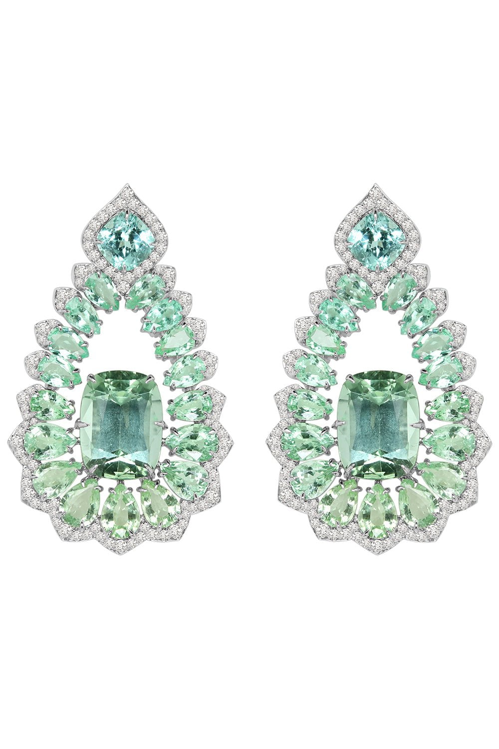 SUTRA-Paraiba Mint Tourmaline Earrings-WHITE GOLD