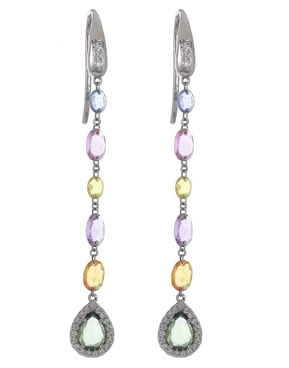 SUTRA-Sapphire Drop Earrings-WHITE GOLD