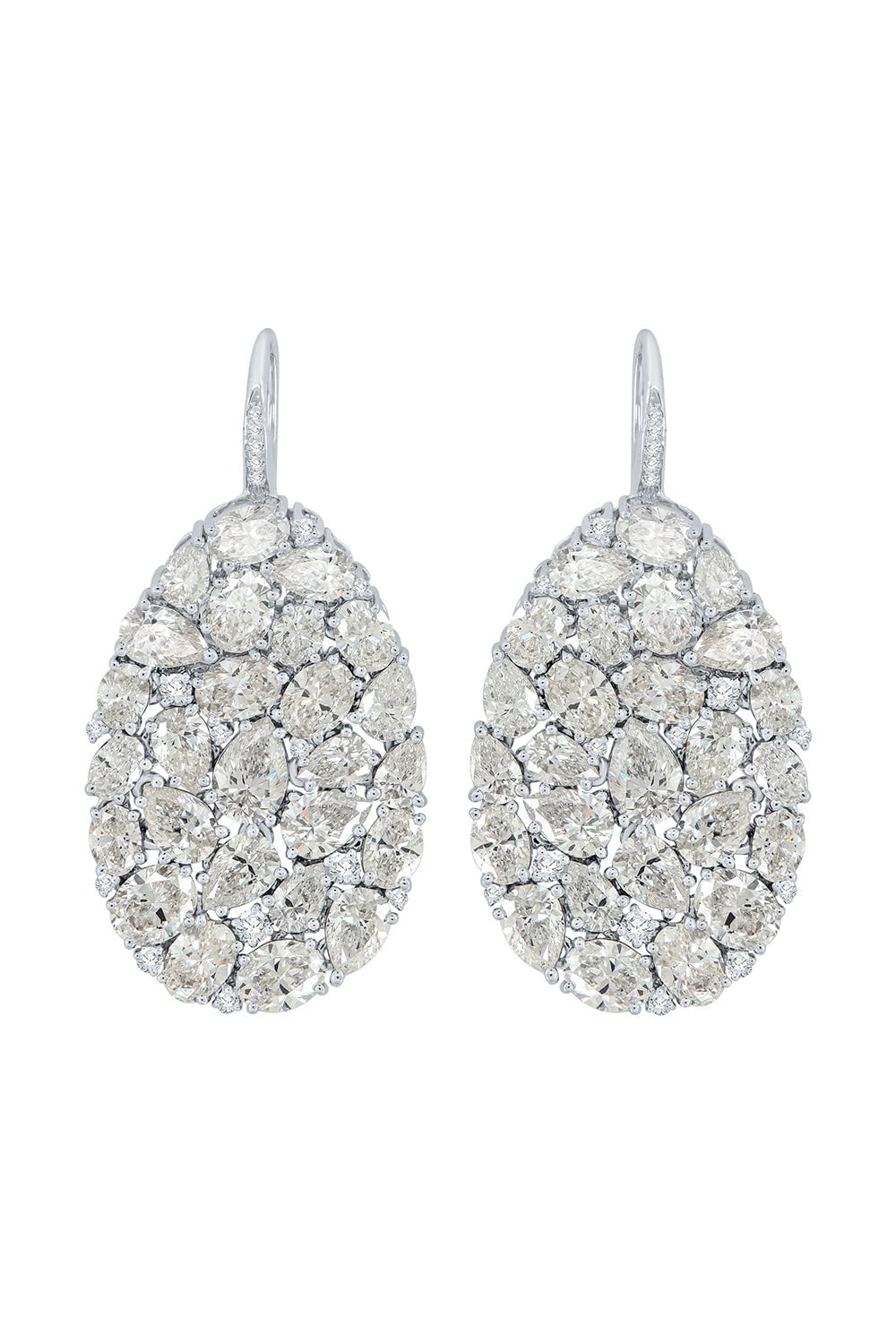 SUTRA-Diamond Pear Earrings-WHTGLD