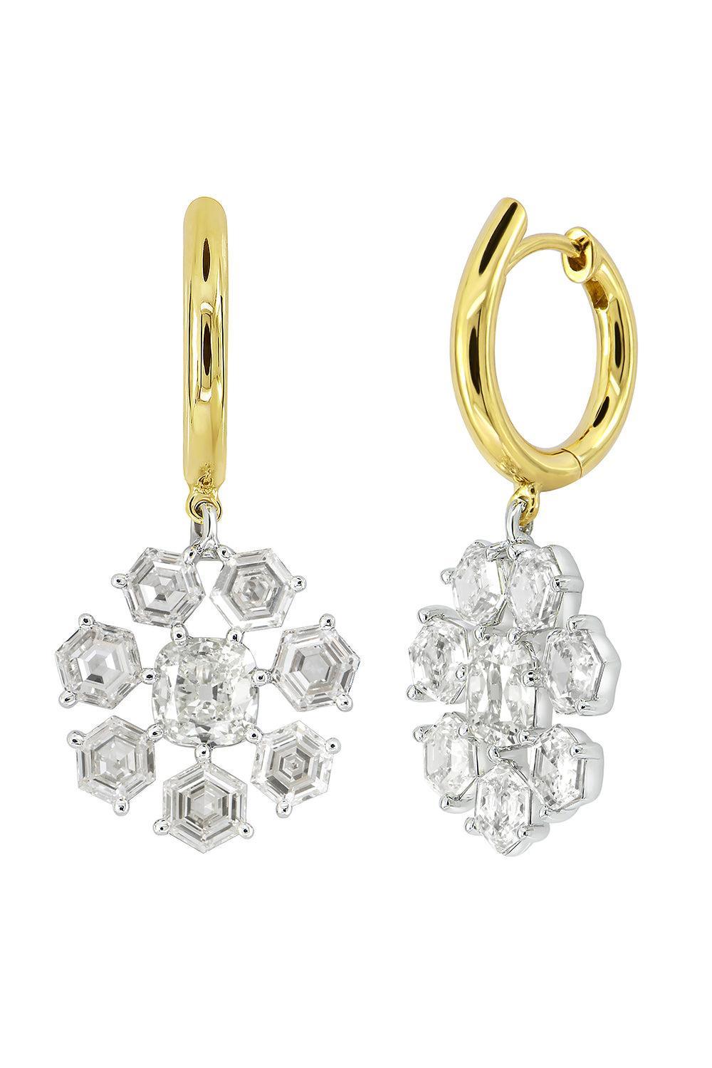 Diamond Frost Flake Earrings-YELLOW GOLD-JEWELRYFINE JEWELEARRING-SUTRA
