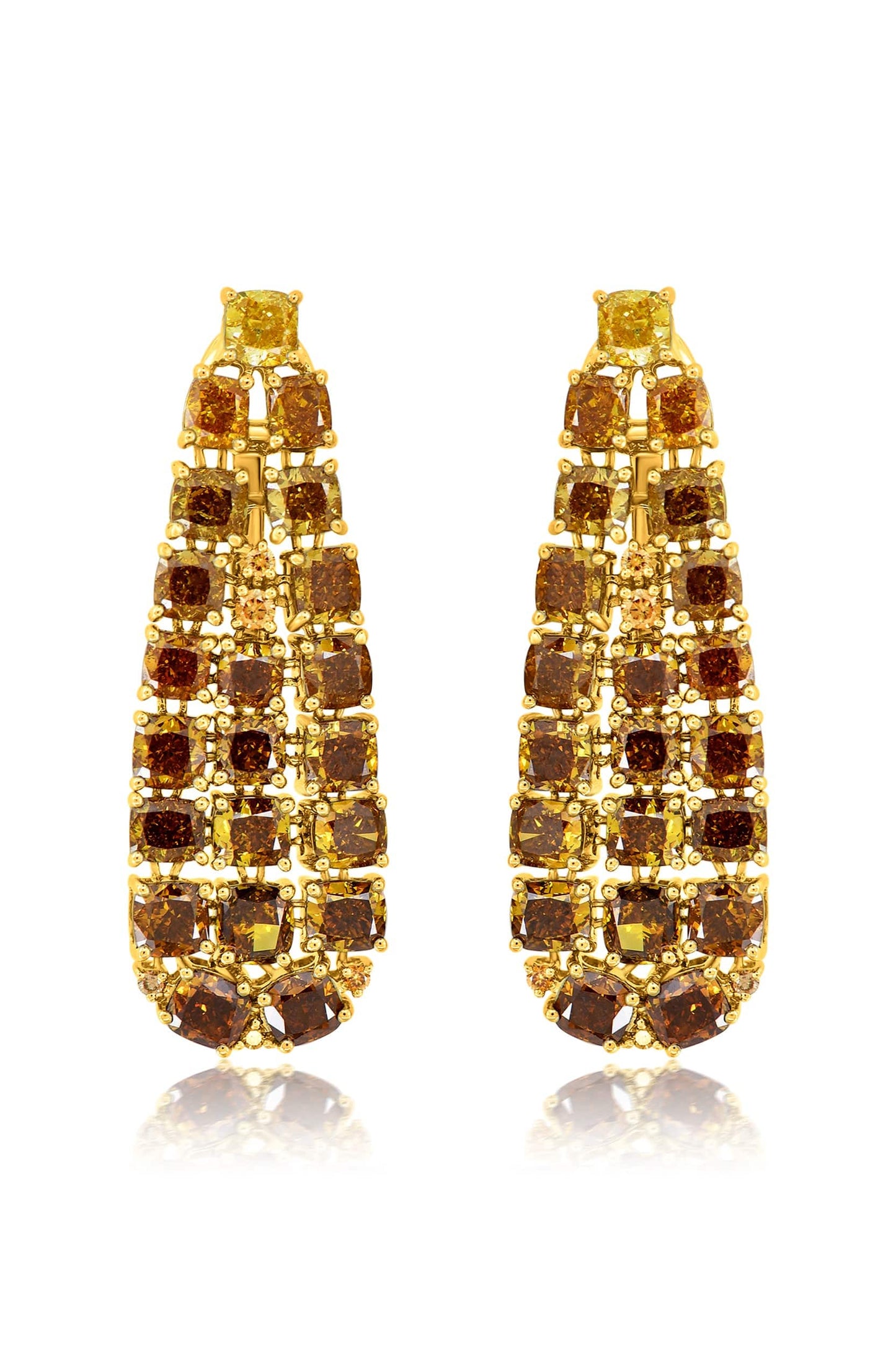 SUTRA-Diamond Ombre Earrings-YELLOW GOLD