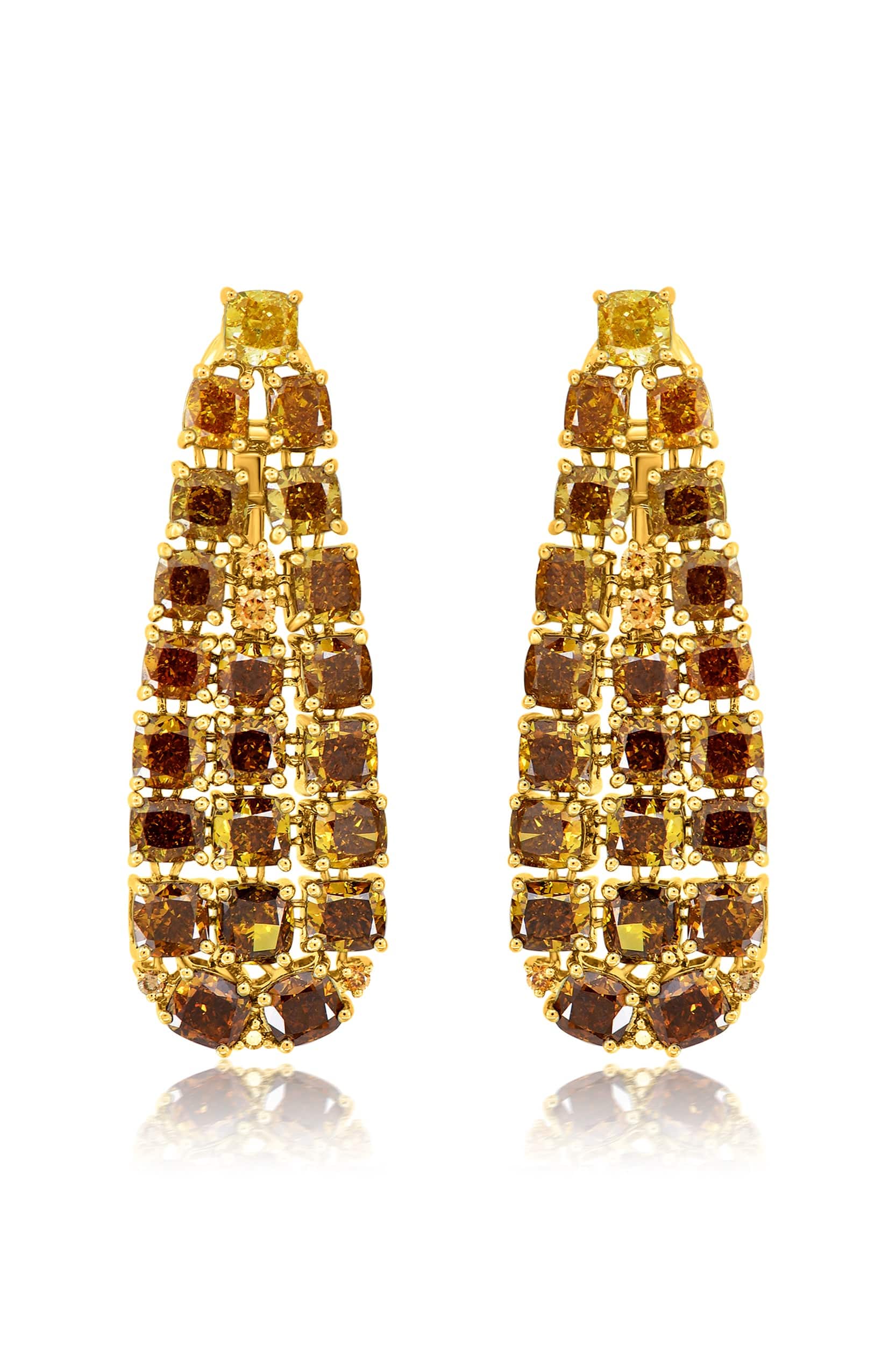 SUTRA-Diamond Ombre Earrings-YELLOW GOLD