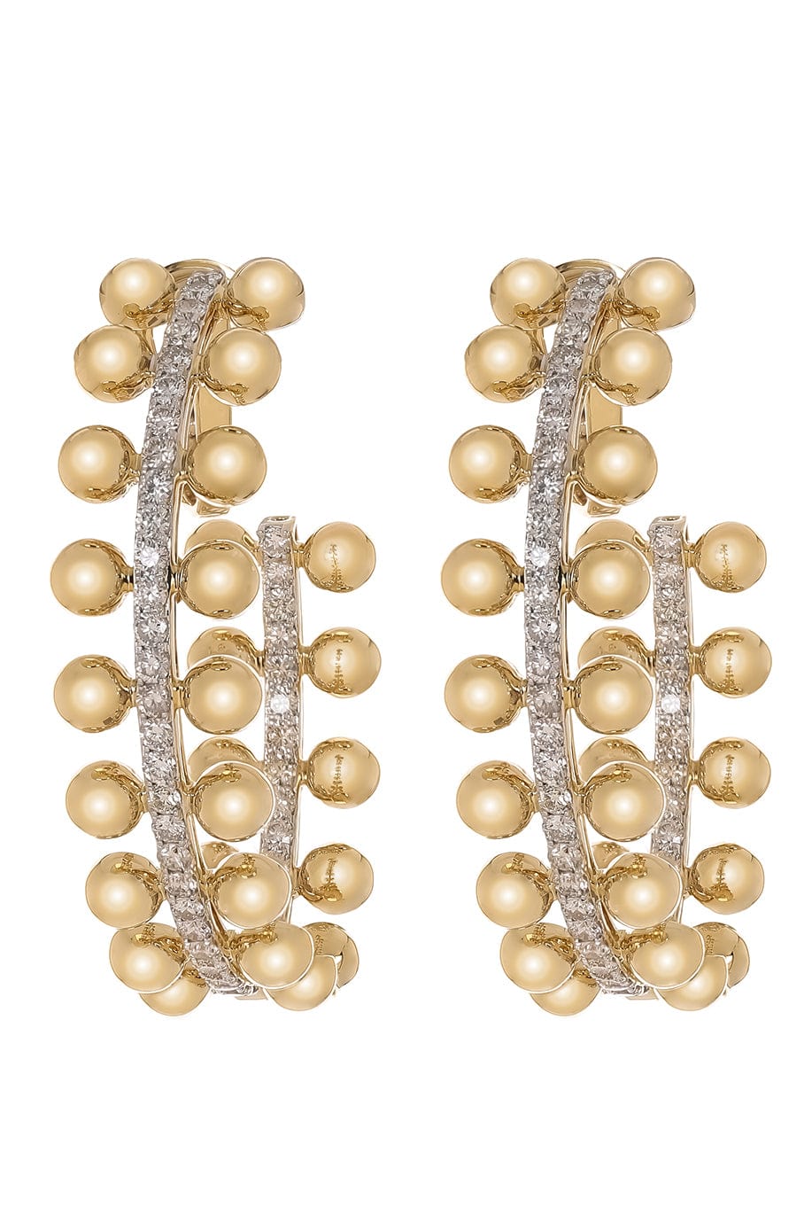 SUTRA-Large Diamond Earrings-YELLOW GOLD