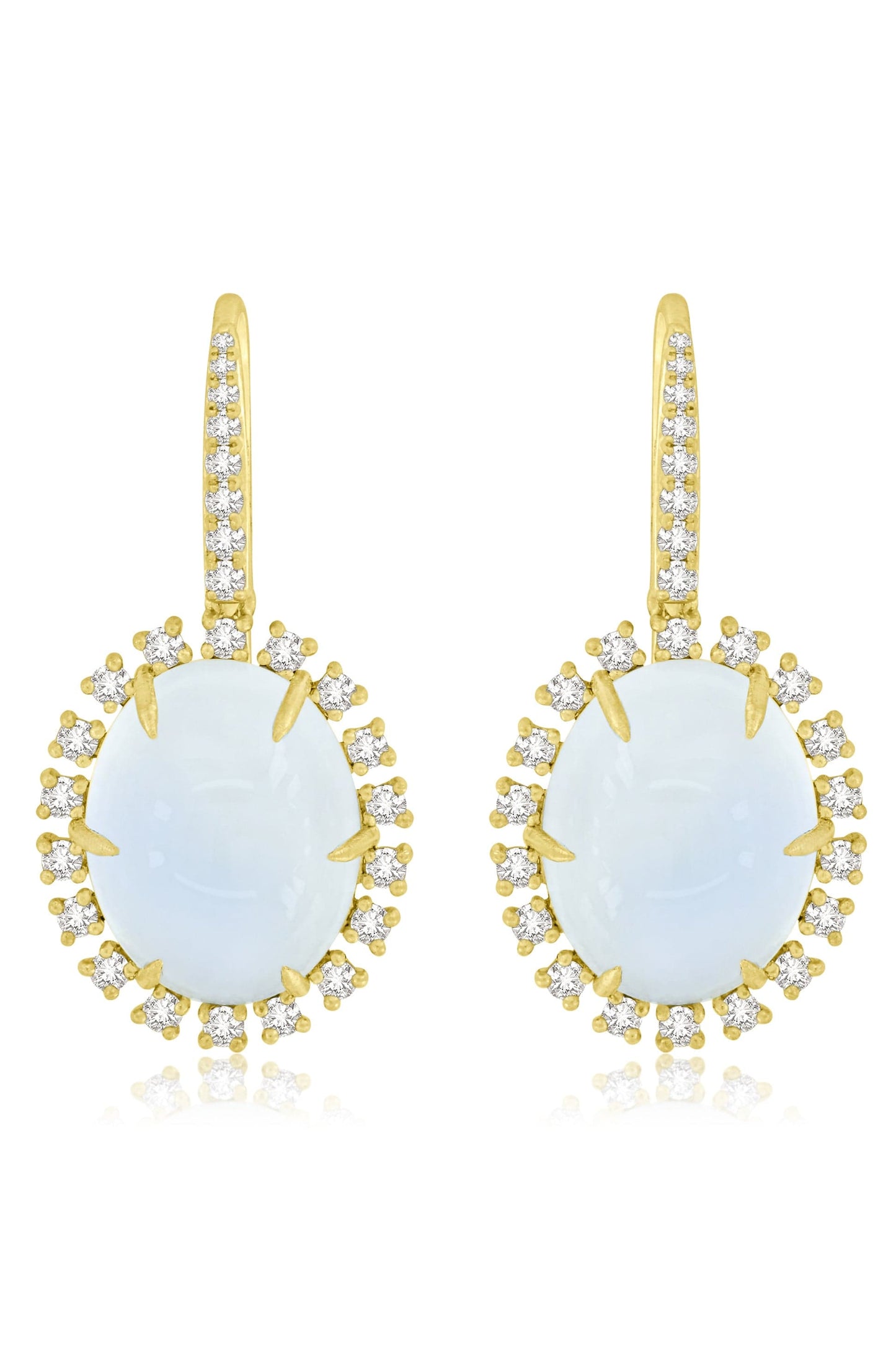 SUTRA-Moonstone and Diamond Earrings-YELLOW GOLD