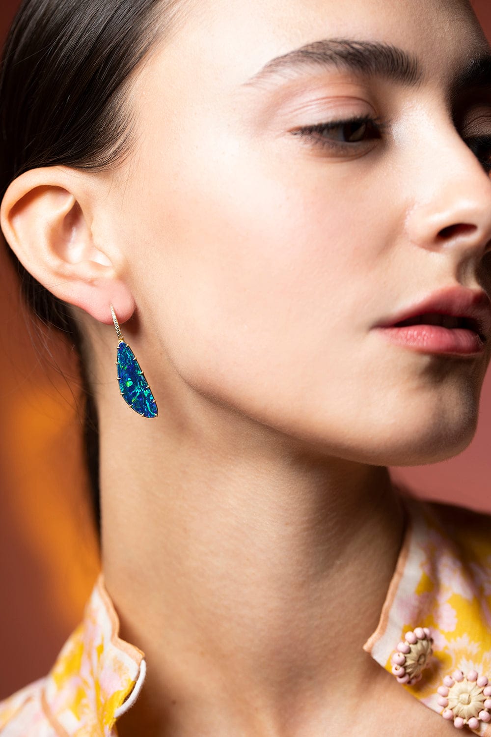 SUTRA-Opal and Diamond Earrings-YELLOW GOLD