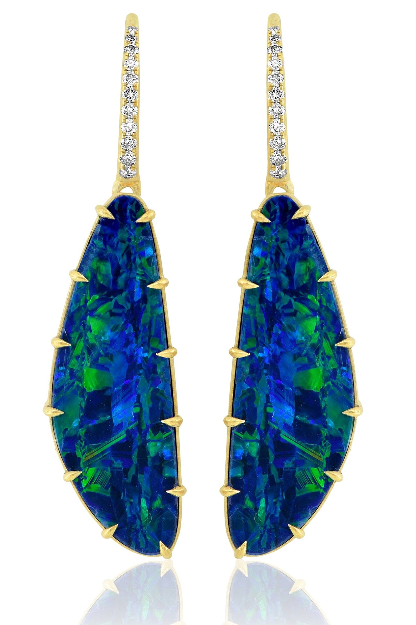 SUTRA-Opal and Diamond Earrings-YELLOW GOLD