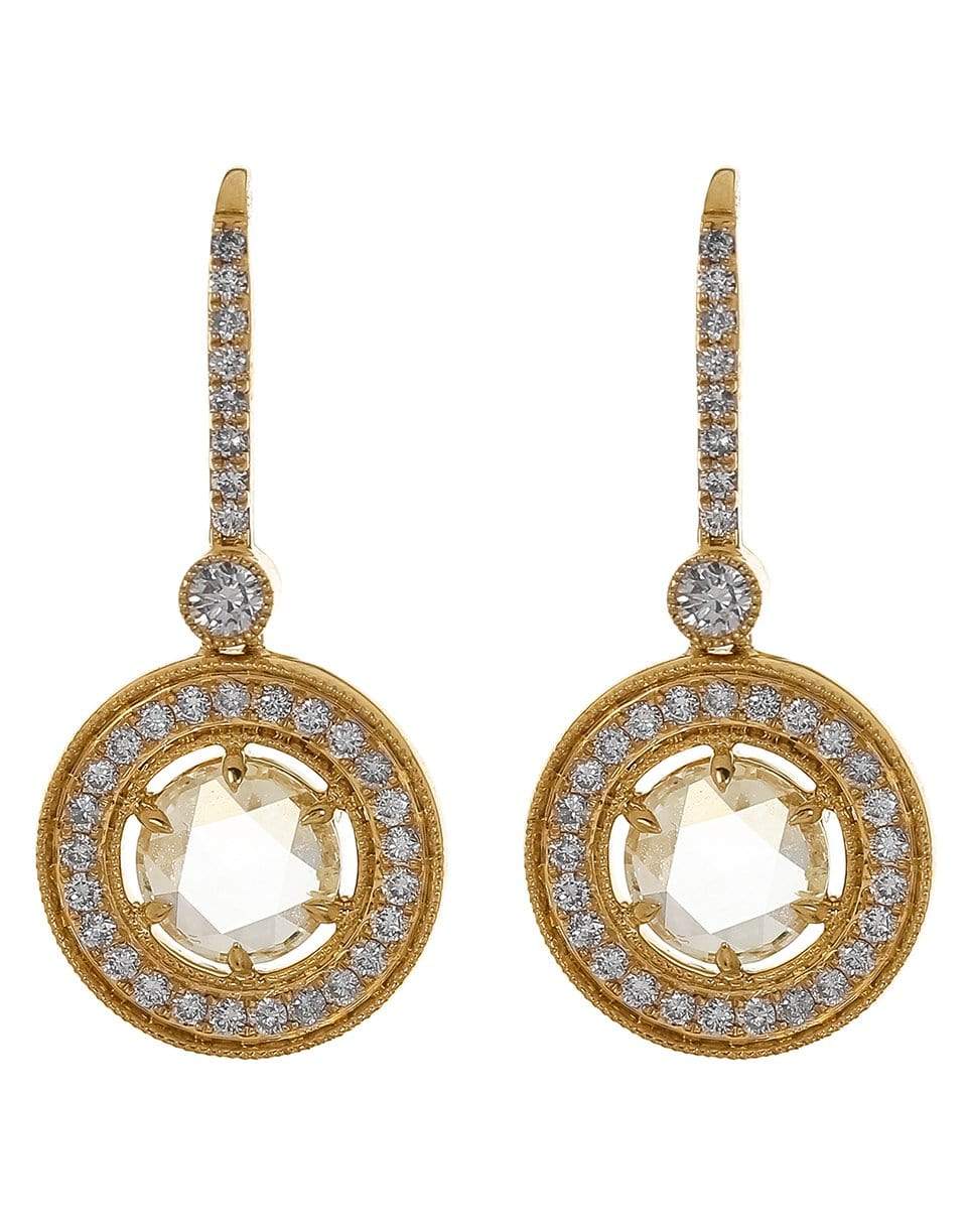 SUTRA-Rose Cut Diamond Earrings-YELLOW GOLD