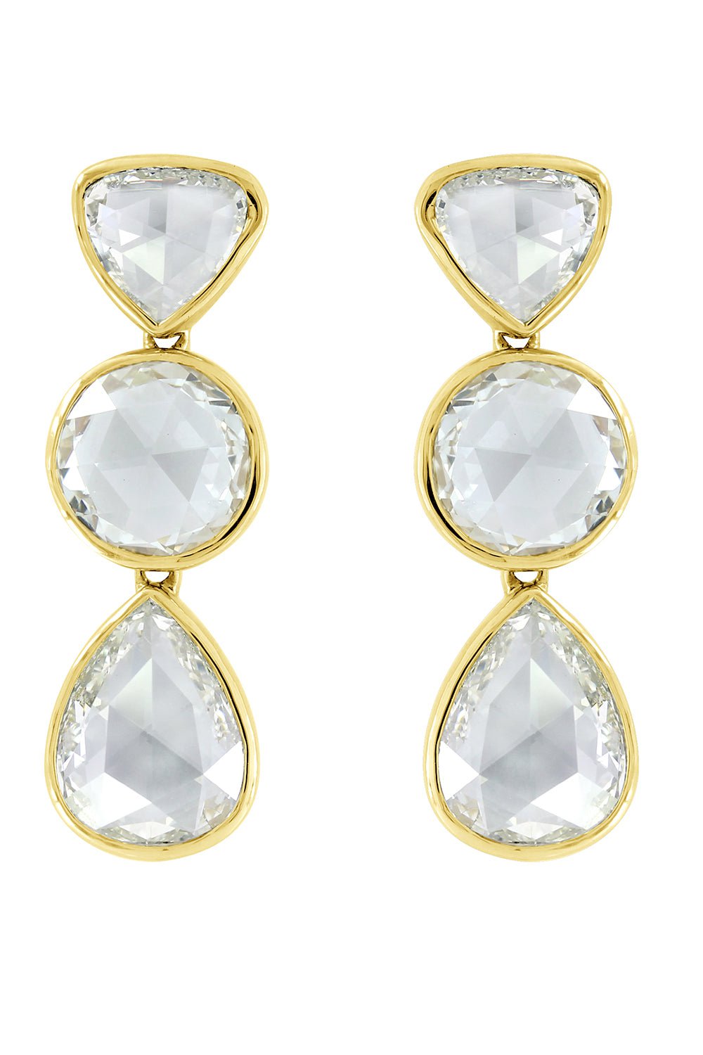 SUTRA-Rosecut Diamond Earrings-YELLOW GOLD