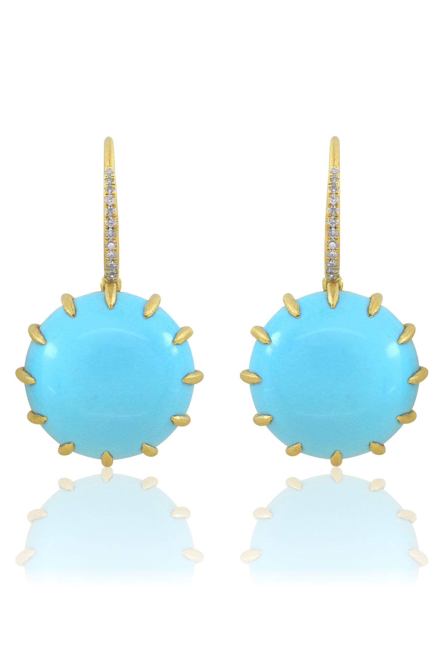 SUTRA-Sleeping Beauty Turquoise Resort Earrings-YELLOW GOLD