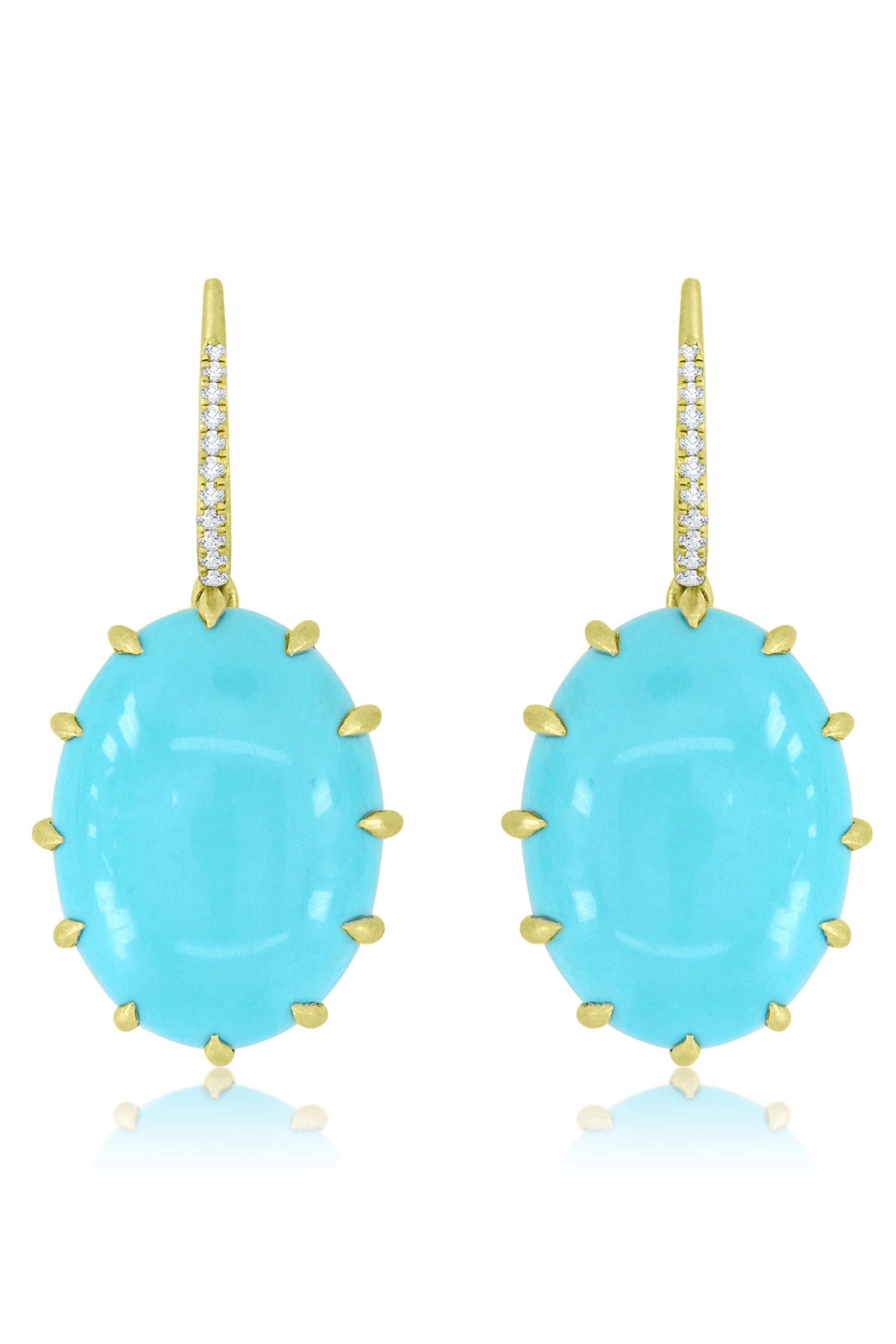 SUTRA-Turquoise Resort Earrings-YELLOW GOLD