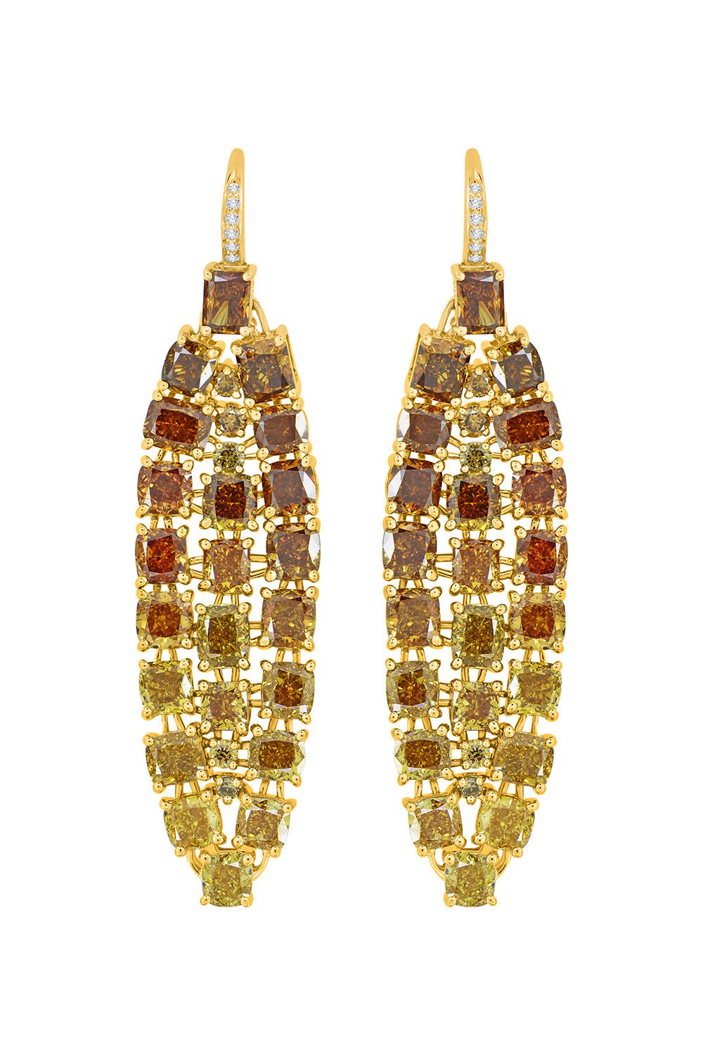 SUTRA-Yellow Diamond Long Earrings-YELLOW GOLD