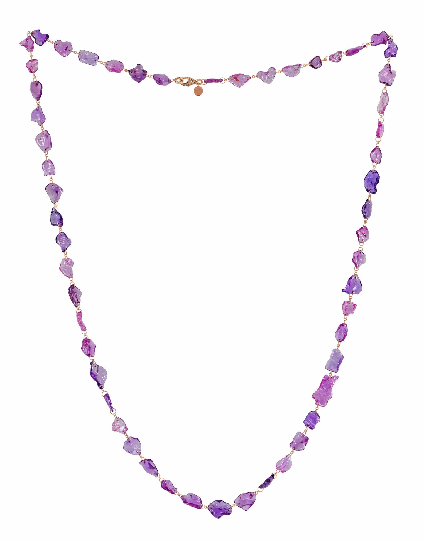 SUTRA-Purple Sapphire Necklace-ROSE GOLD