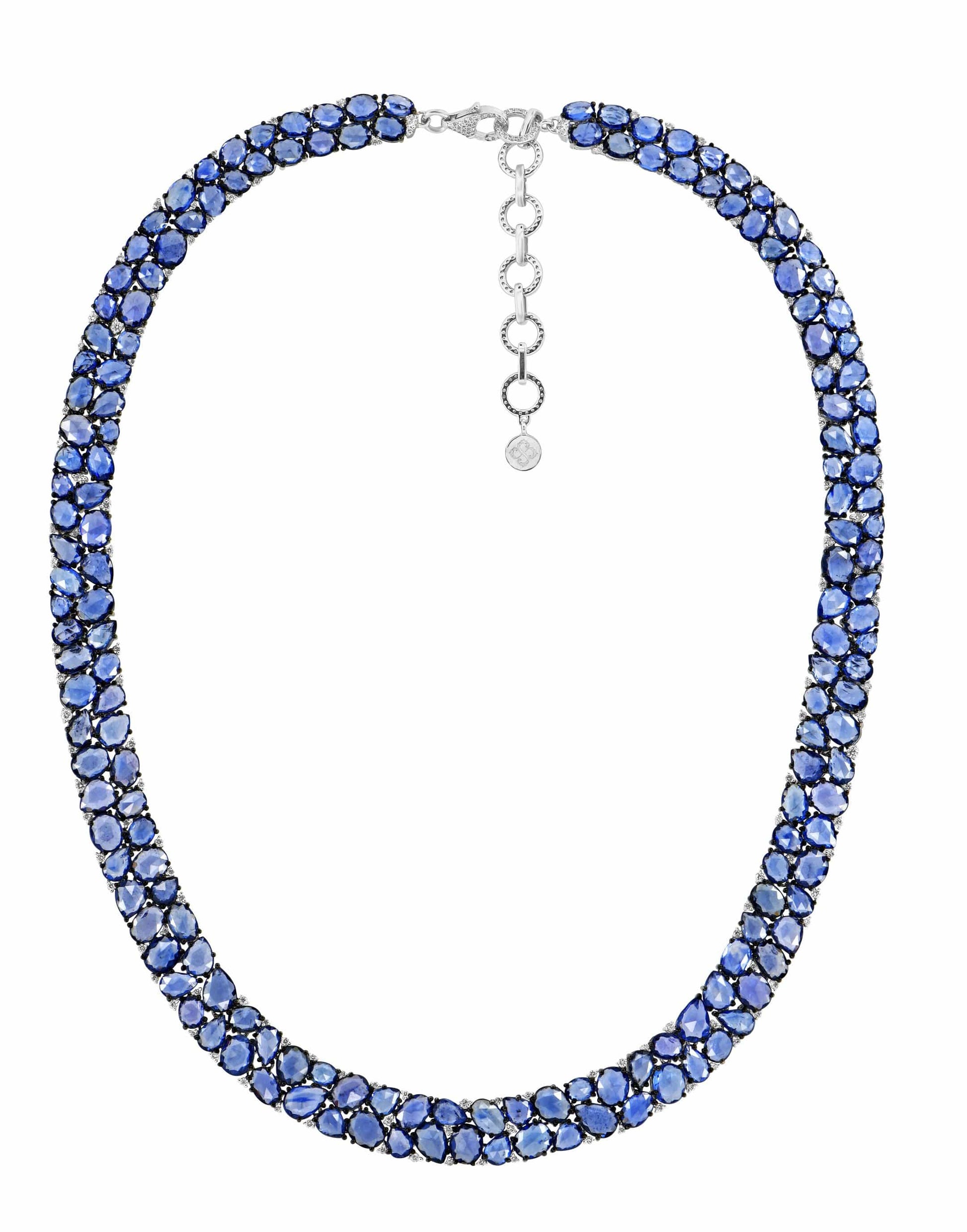 SUTRA-Blue Sapphire Necklace-WHITE GOLD