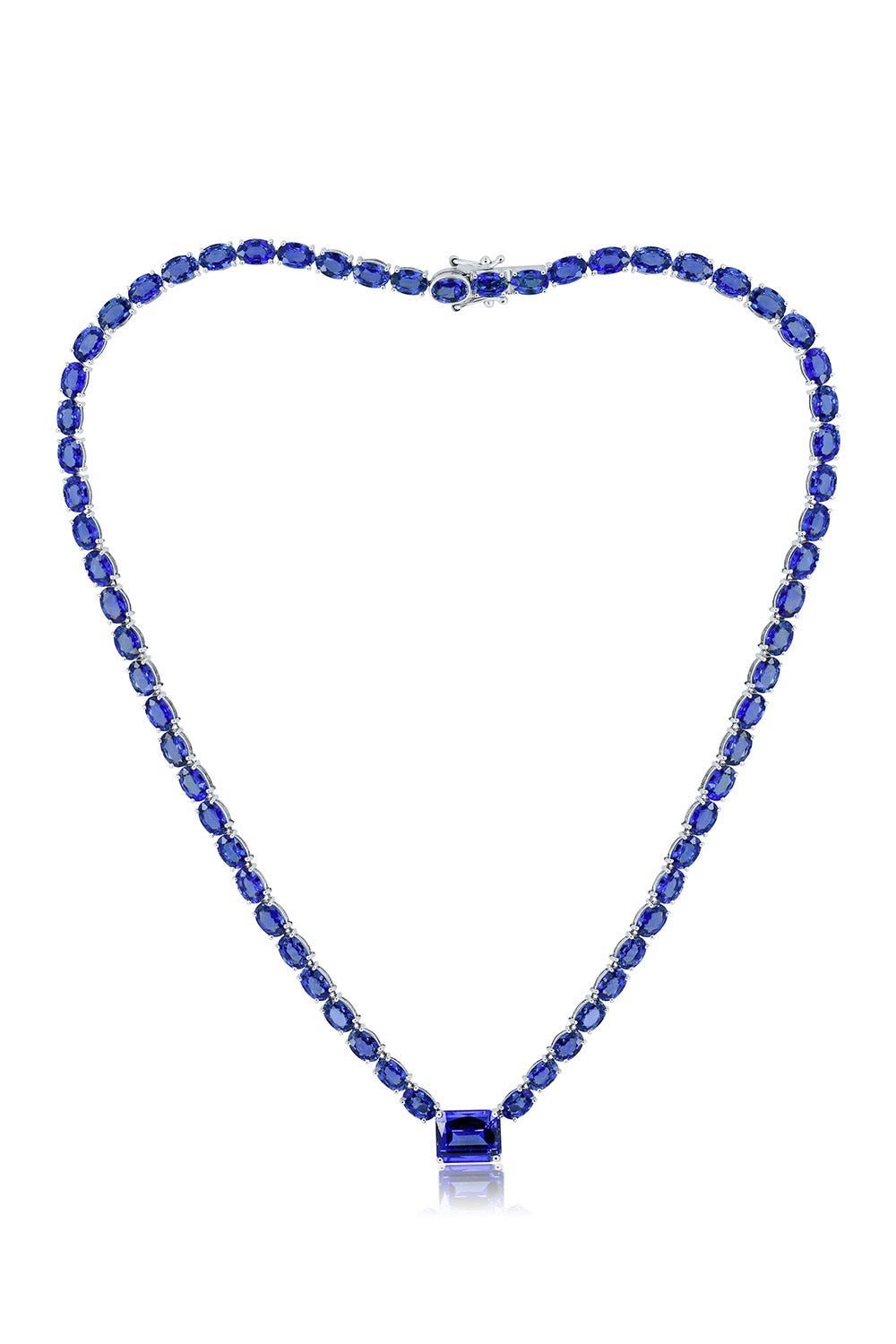 SUTRA-Blue Sapphire Tanzanite Necklace-WHITE GOLD