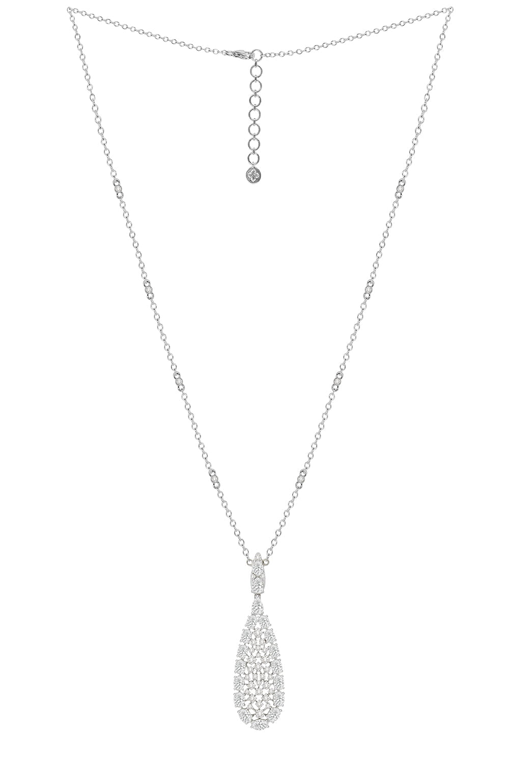 SUTRA-Diamond Pear Pendant Necklace-WHITE GOLD