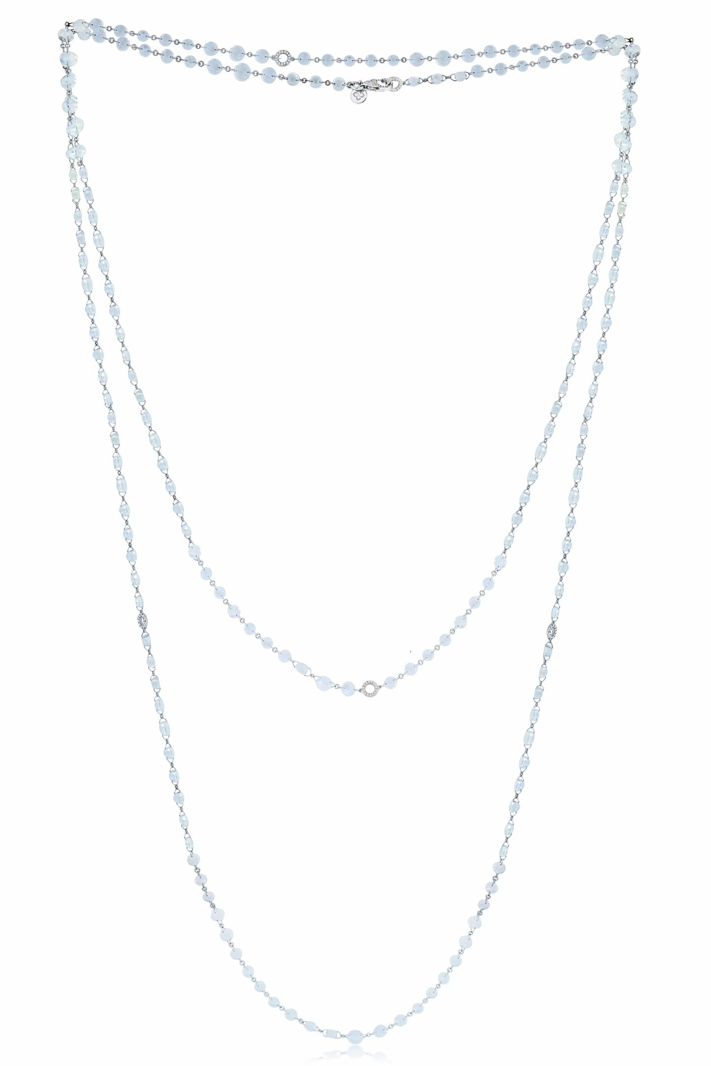 SUTRA-Moonstone Wrap Necklace-WHITE GOLD