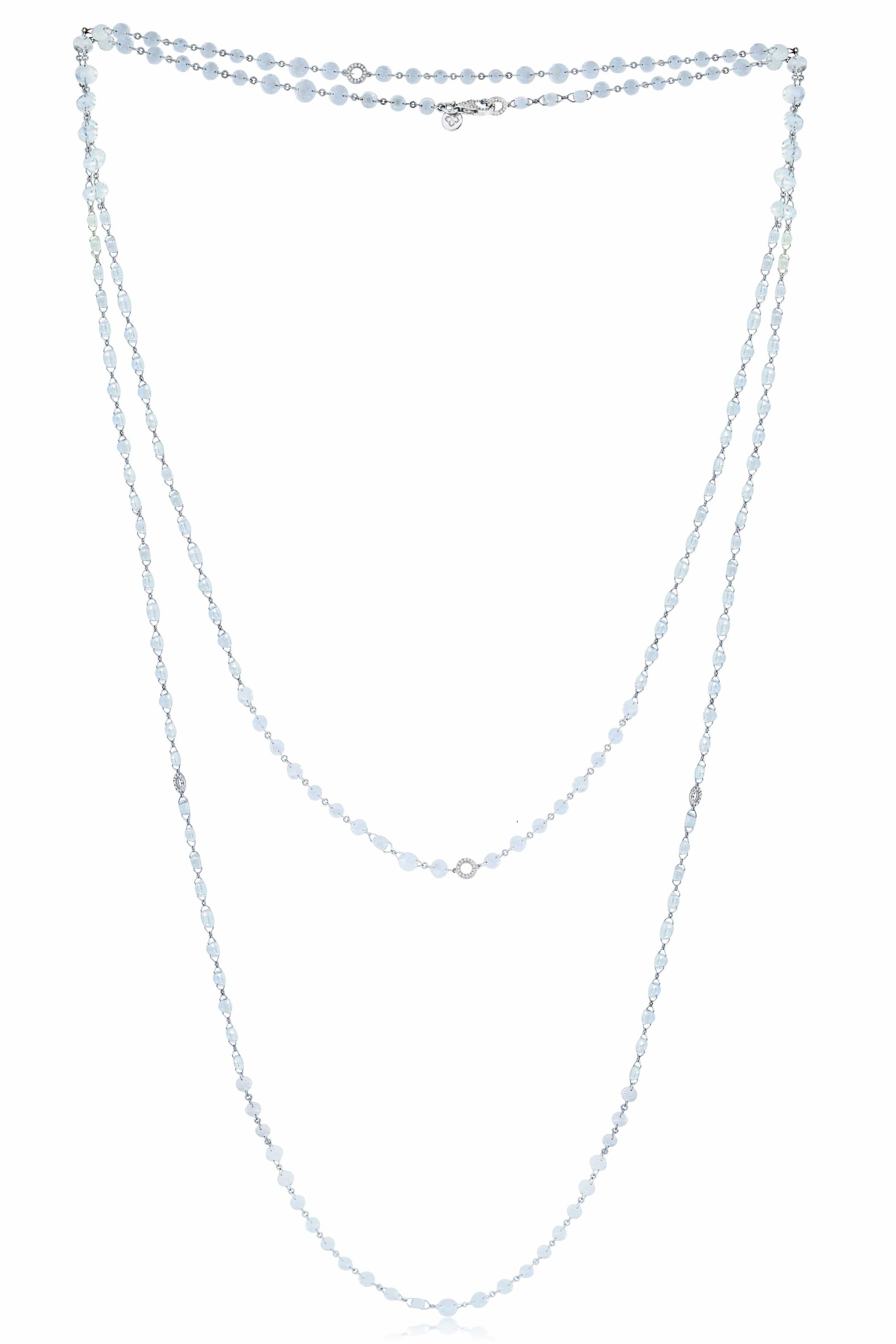 SUTRA-Moonstone Wrap Necklace-WHITE GOLD