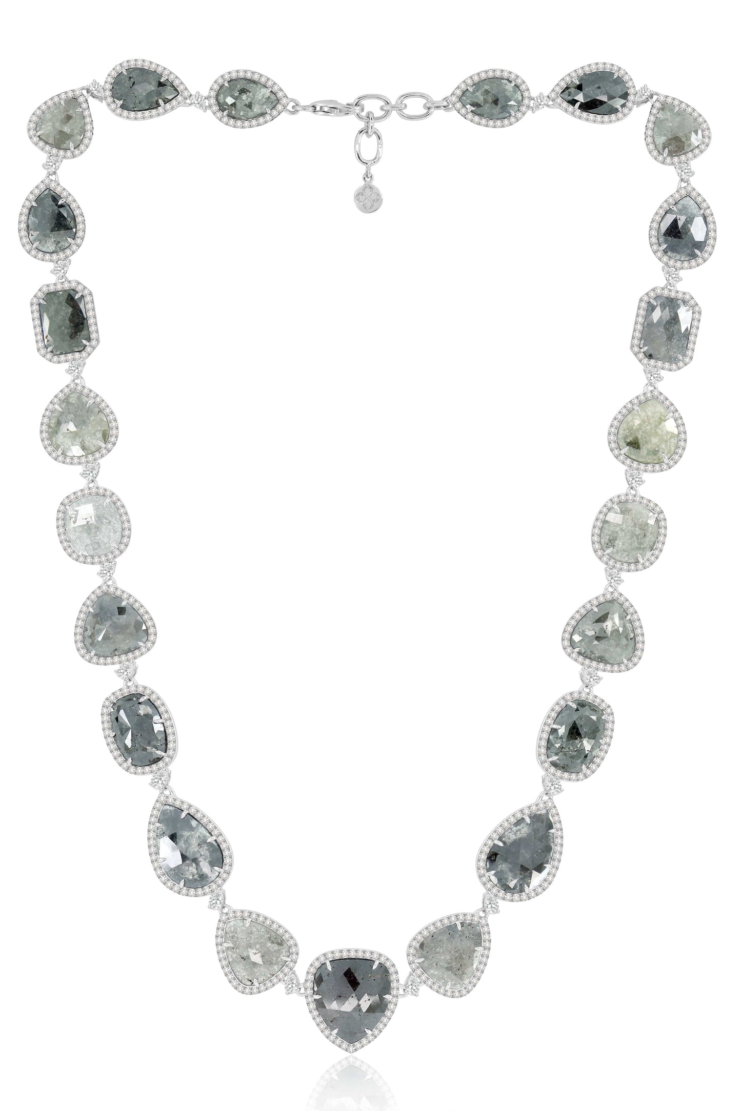 SUTRA-Rough Cut Diamond Necklace-WHITE GOLD
