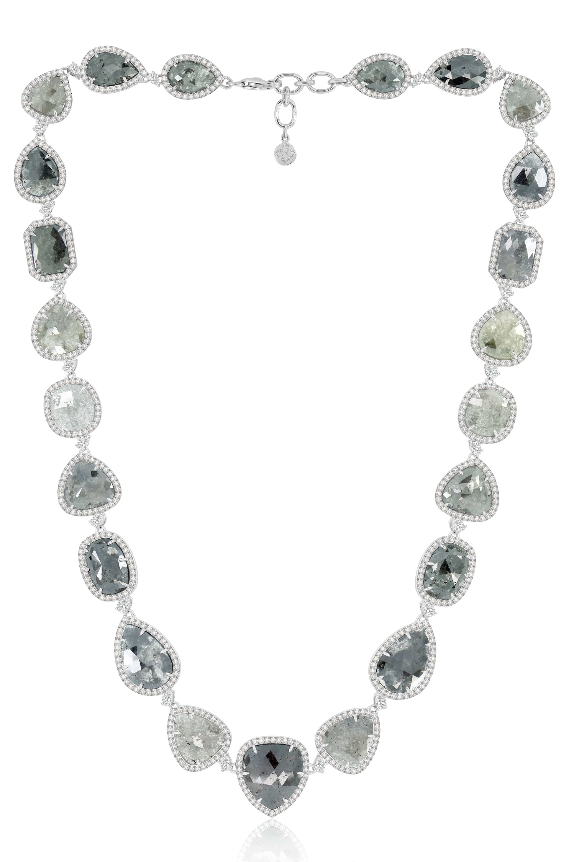 SUTRA-Rough Cut Diamond Necklace-WHITE GOLD