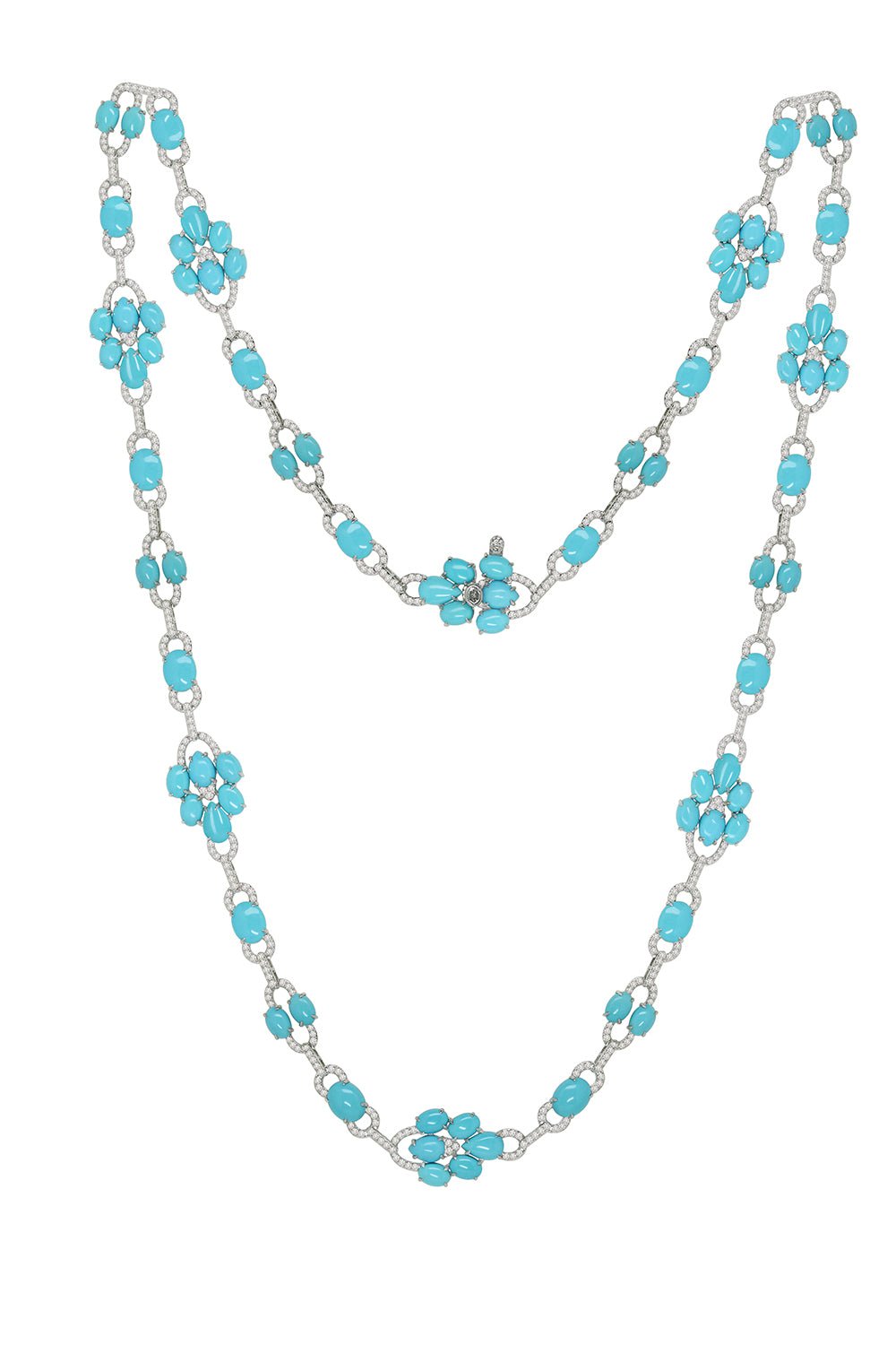 SUTRA-Turquoise Diamond Necklace-WHITE GOLD