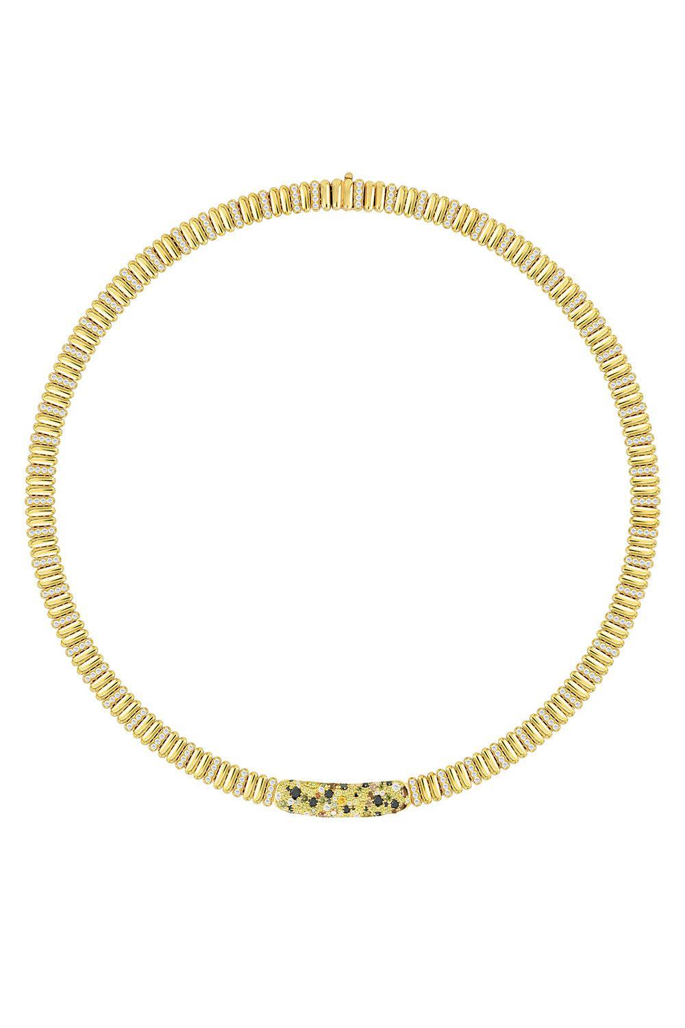 Diamond Mixed Ombre Necklace-YELLOW GOLD-16-JEWELRYFINE JEWELNECKLACE O-SUTRA