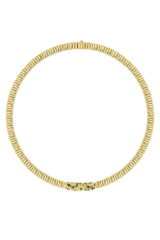 Diamond Mixed Ombre Necklace-YELLOW GOLD-16-JEWELRYFINE JEWELNECKLACE O-SUTRA