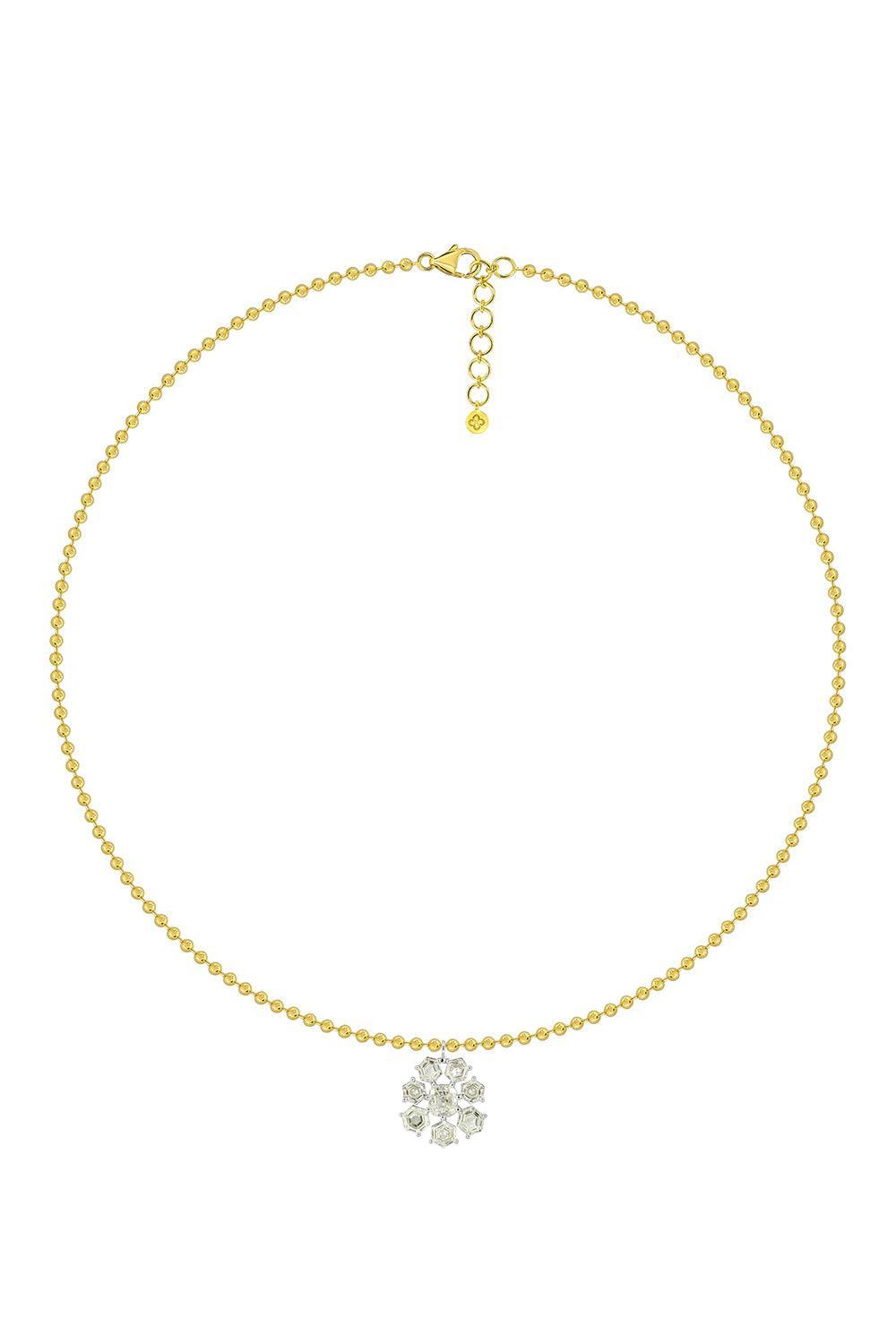 Diamond Frost Flake Pendant Necklace-YELLOW GOLD-18-JEWELRYFINE JEWELNECKLACE O-SUTRA