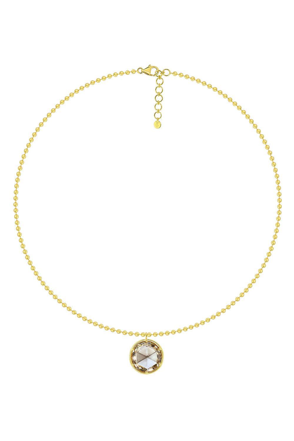 Diamond Sphere Pendant Necklace-YELLOW GOLD-18-JEWELRYFINE JEWELNECKLACE O-SUTRA