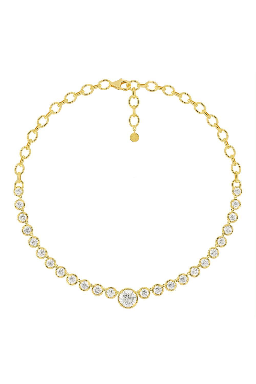 Diamond Bezel Necklace-YELLOW GOLD-JEWELRYFINE JEWELNECKLACE O-SUTRA