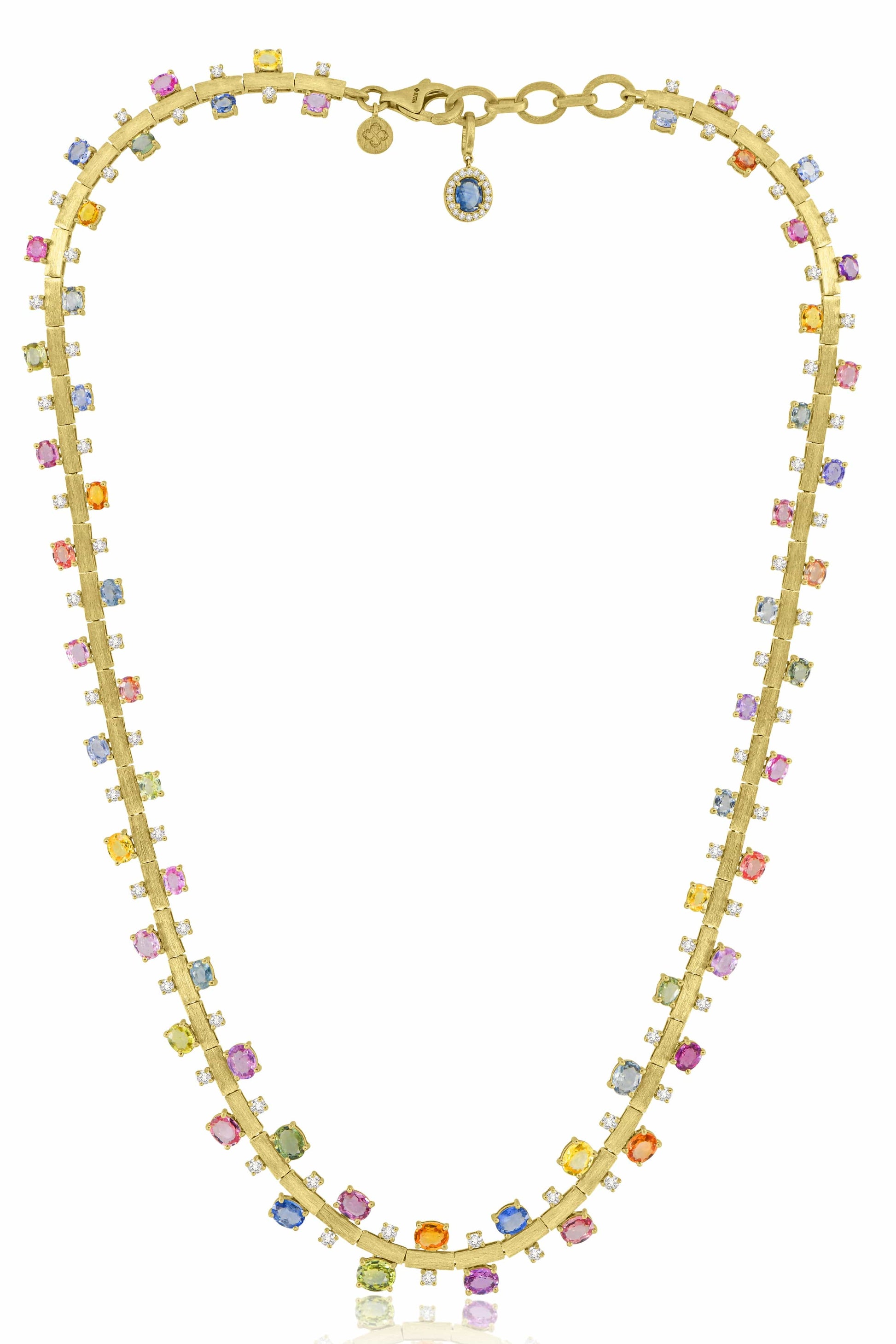 SUTRA-Multi Sapphire Necklace-YELLOW GOLD