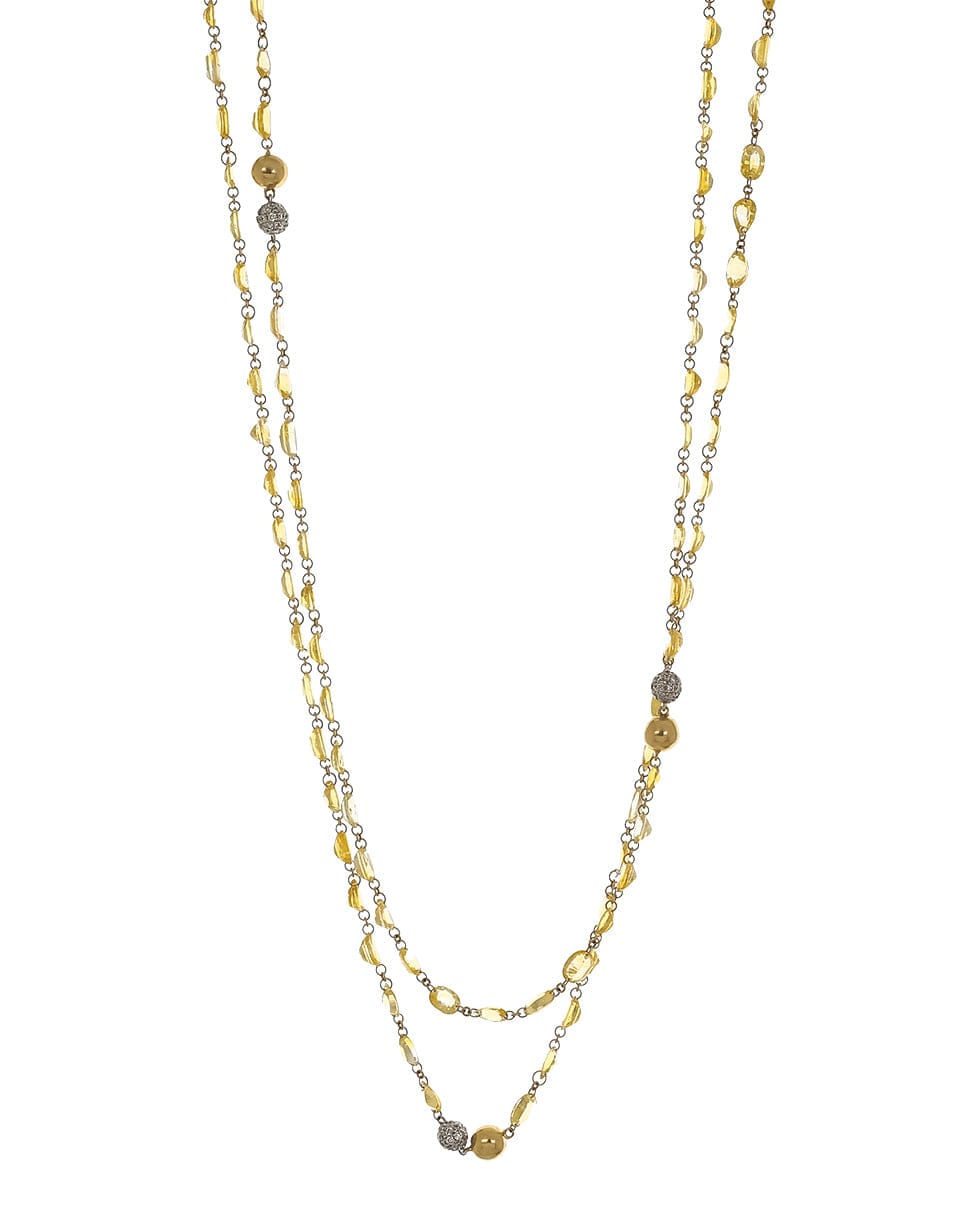 SUTRA-Yellow Sapphire and Diamond Necklace-YELLOW GOLD