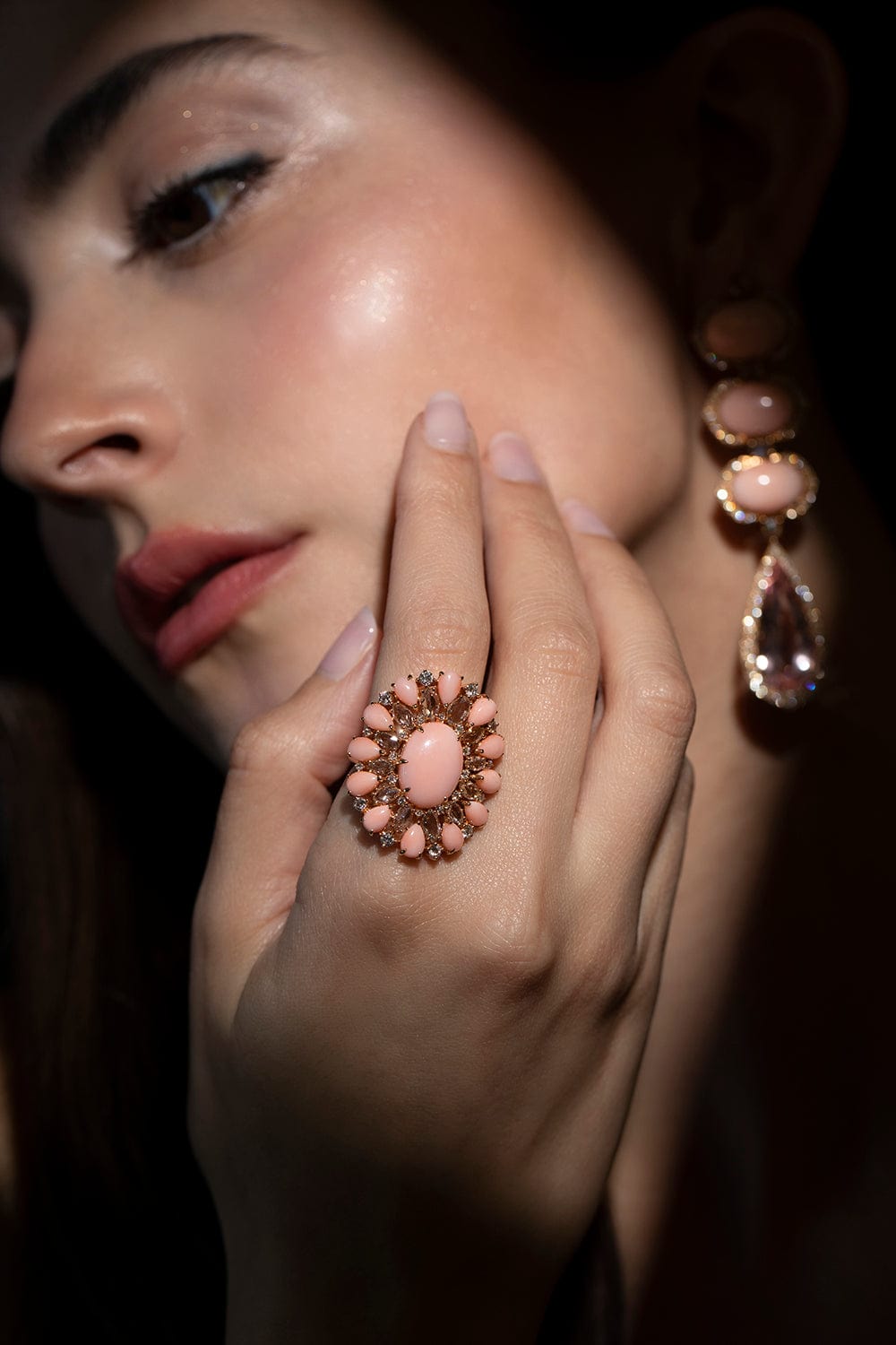 SUTRA-Angel Skin Coral Ring-ROSE GOLD