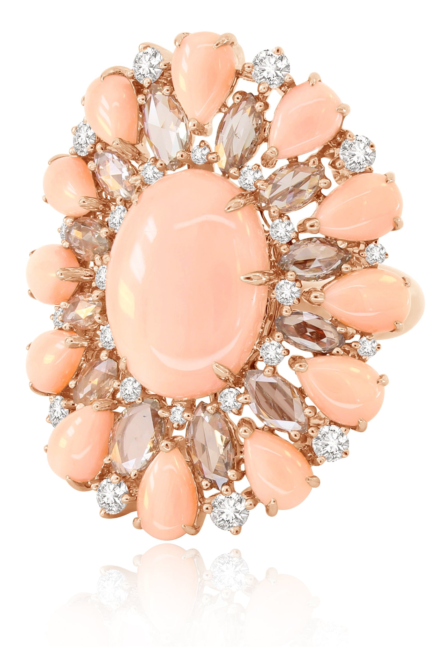 SUTRA-Angel Skin Coral Ring-ROSE GOLD