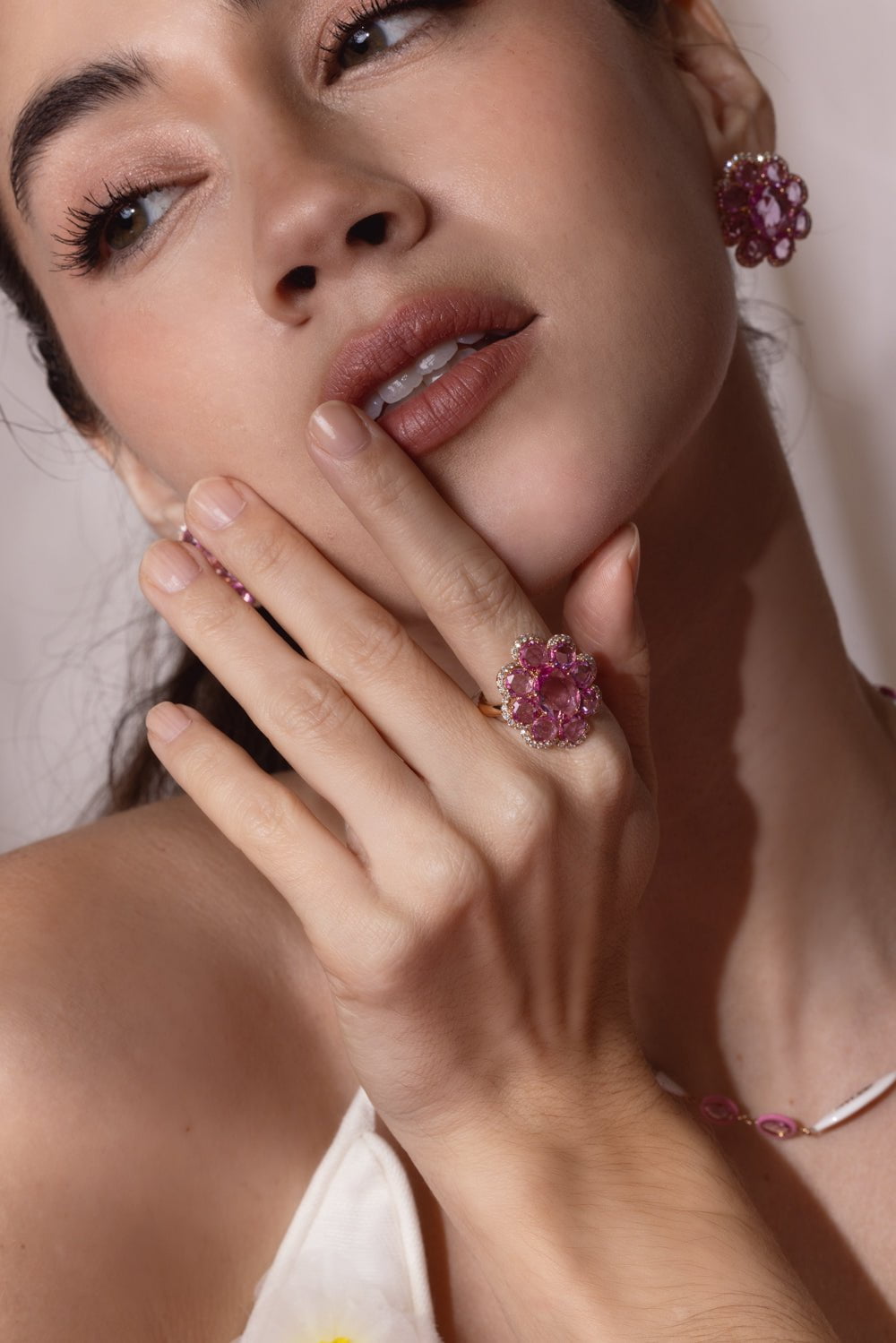 SUTRA-Pink Sapphire Florette Ring-ROSE GOLD