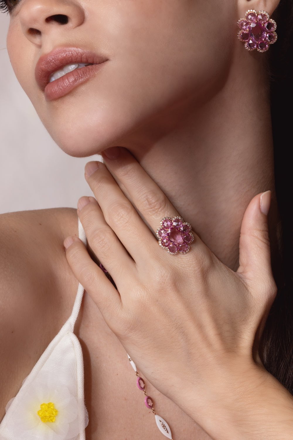 SUTRA-Pink Sapphire Florette Ring-ROSE GOLD