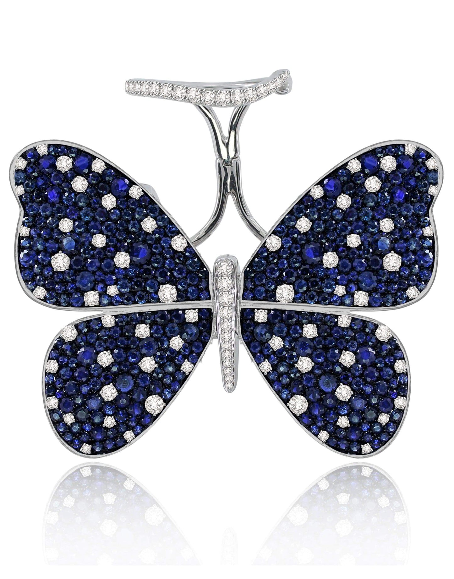 SUTRA-Sapphire Butterfly Ring-WHITE GOLD