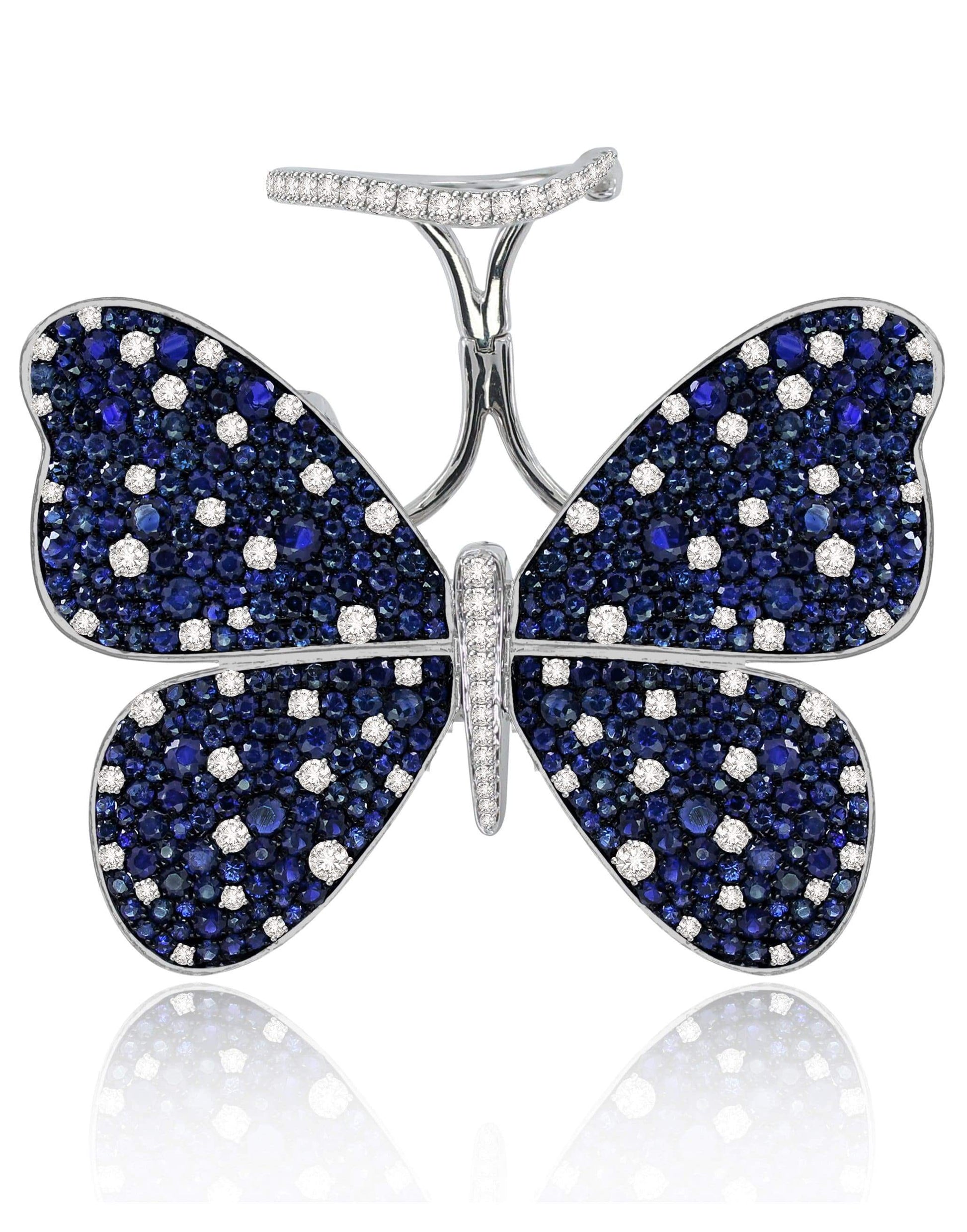 SUTRA-Sapphire Butterfly Ring-WHITE GOLD