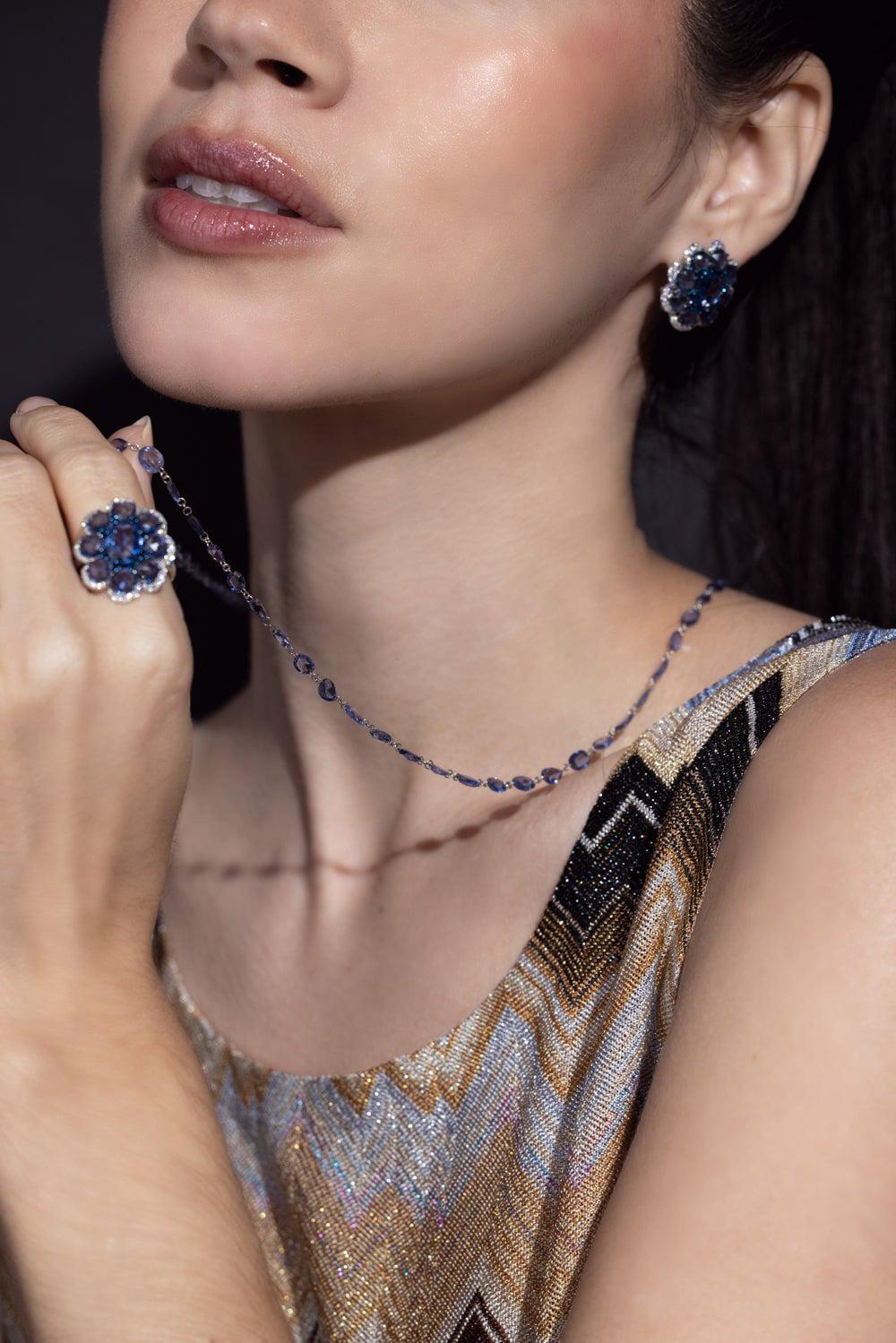SUTRA-Blue Sapphire Ring-WHITE GOLD
