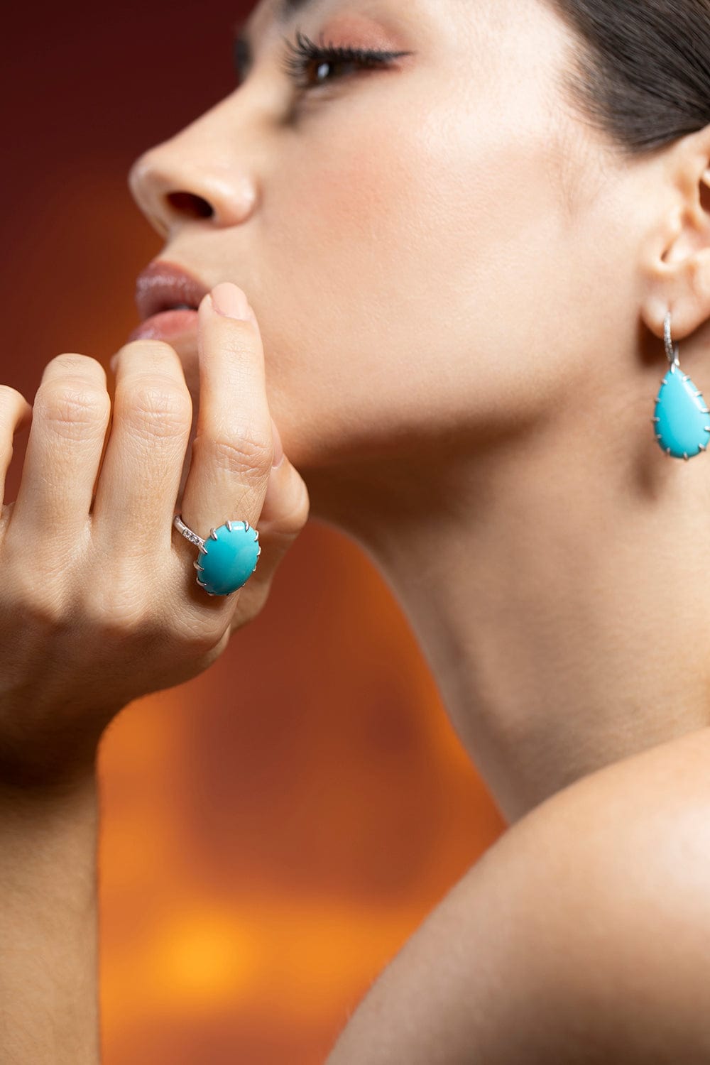 SUTRA-Turquoise Ring-WHITE GOLD
