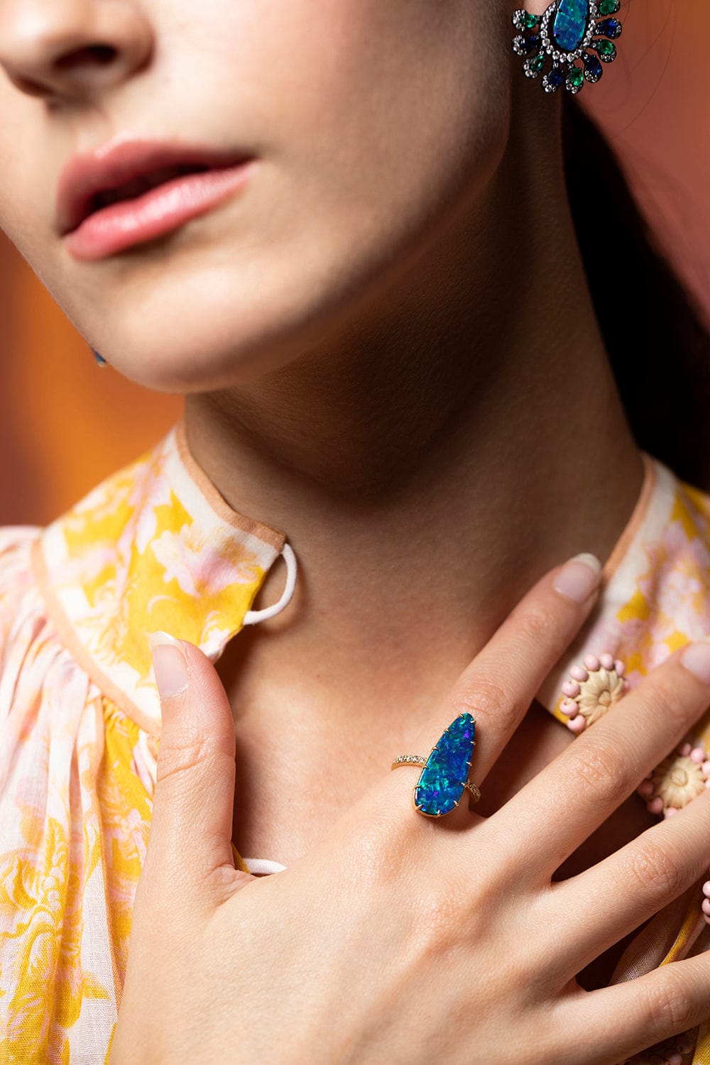 SUTRA-Opal and Diamond Ring-YELLOW GOLD