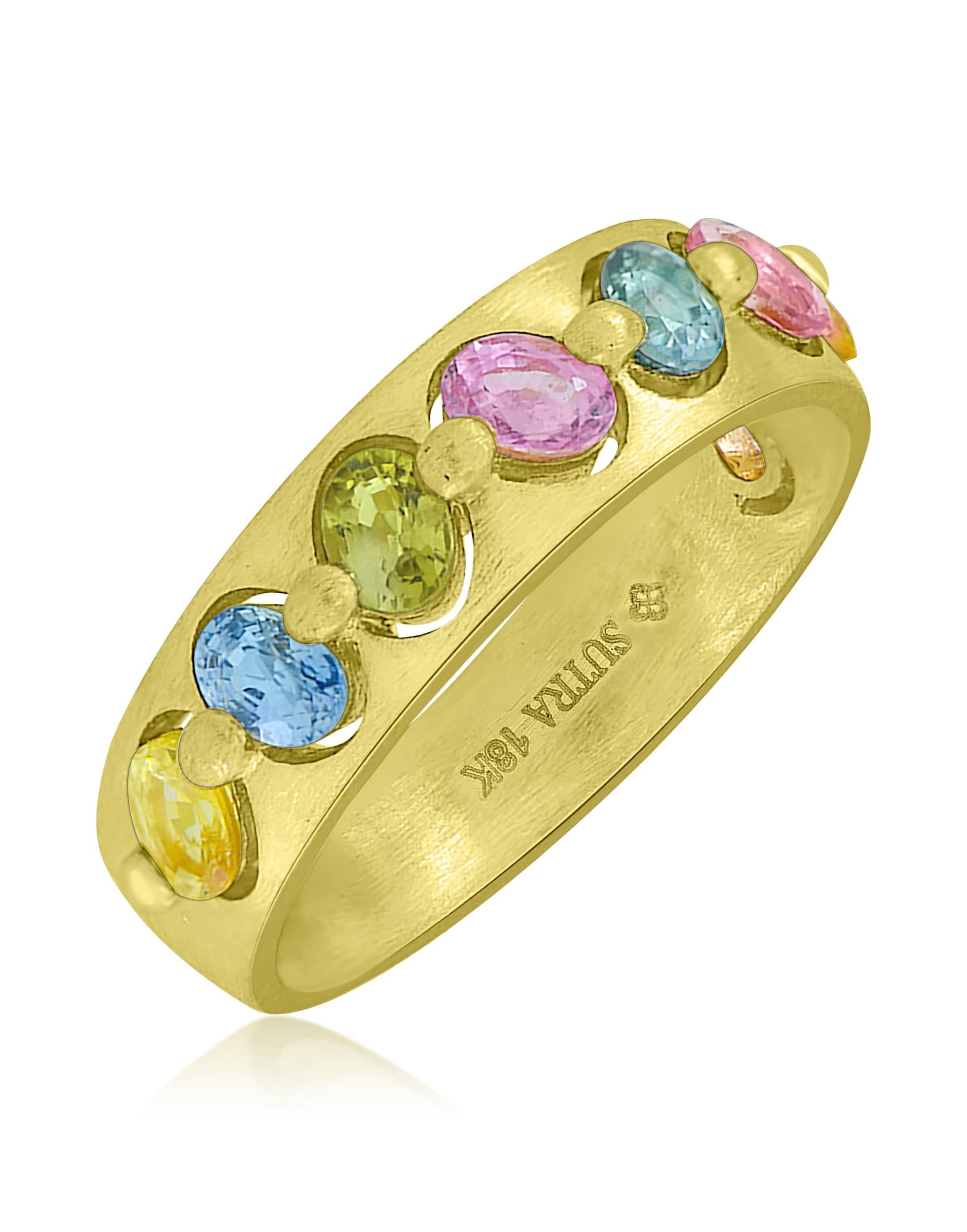 SUTRA-Multi Set Sapphire Ring-YELLOW GOLD