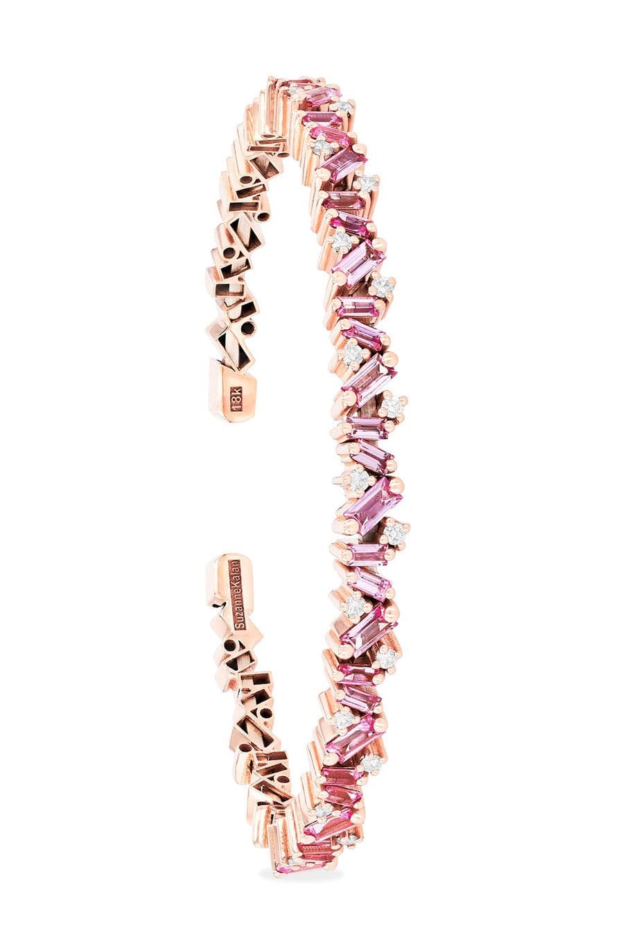 SUZANNE KALAN-Pink Sapphire Frenzy Bangle-ROSE GOLD