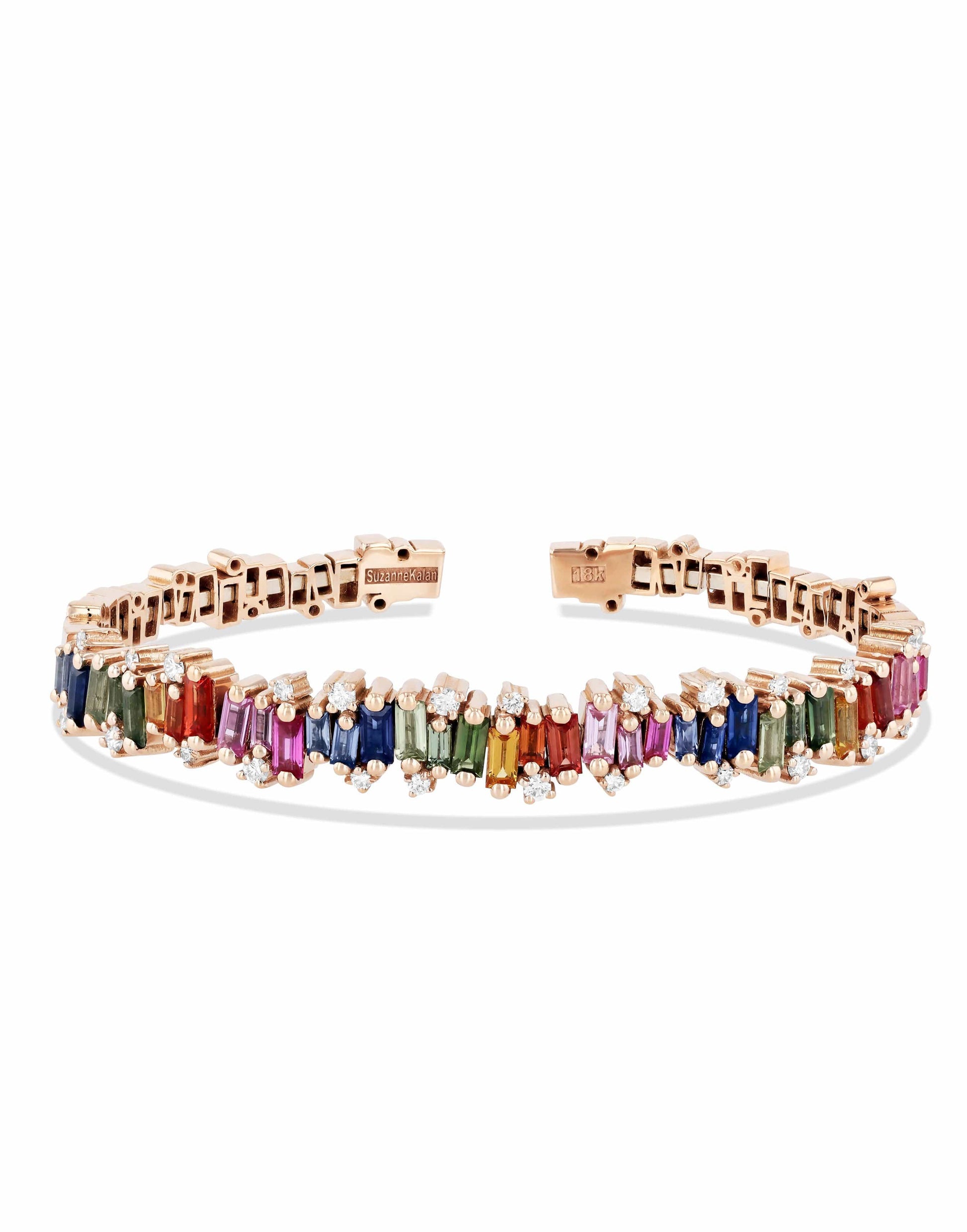 SUZANNE KALAN-Rainbow Sapphire Bangle-ROSE GOLD