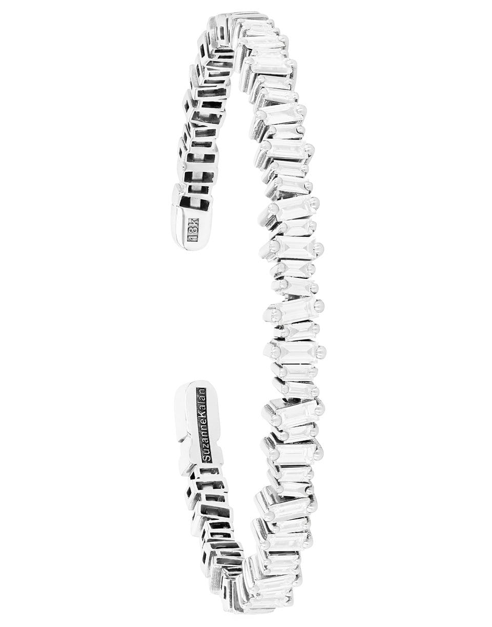 SUZANNE KALAN-Diamond Baguette Fireworks Bangle-WHITE GOLD
